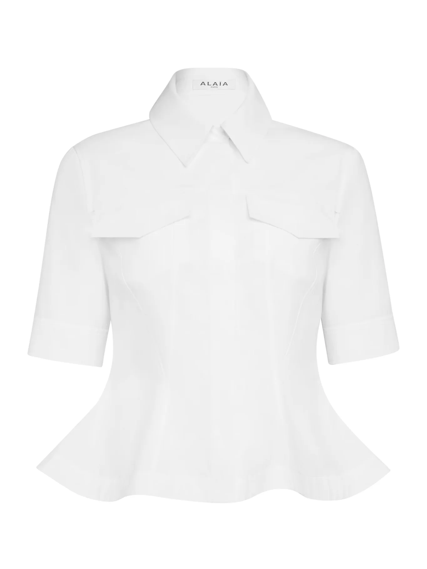 COTTON POPLIN PEPLUM SHIRT