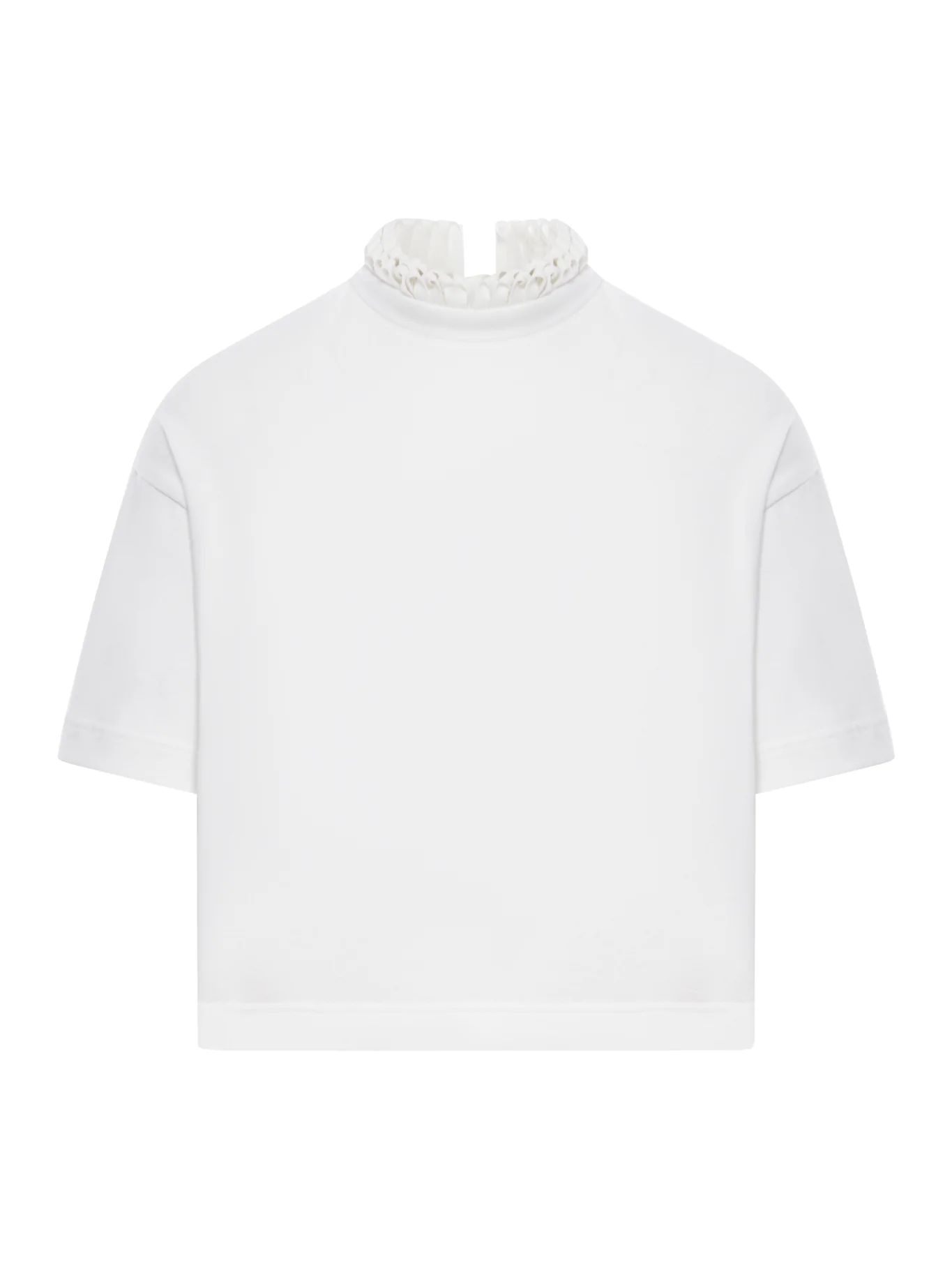CROPPED COTTON JERSEY T-SHIRT