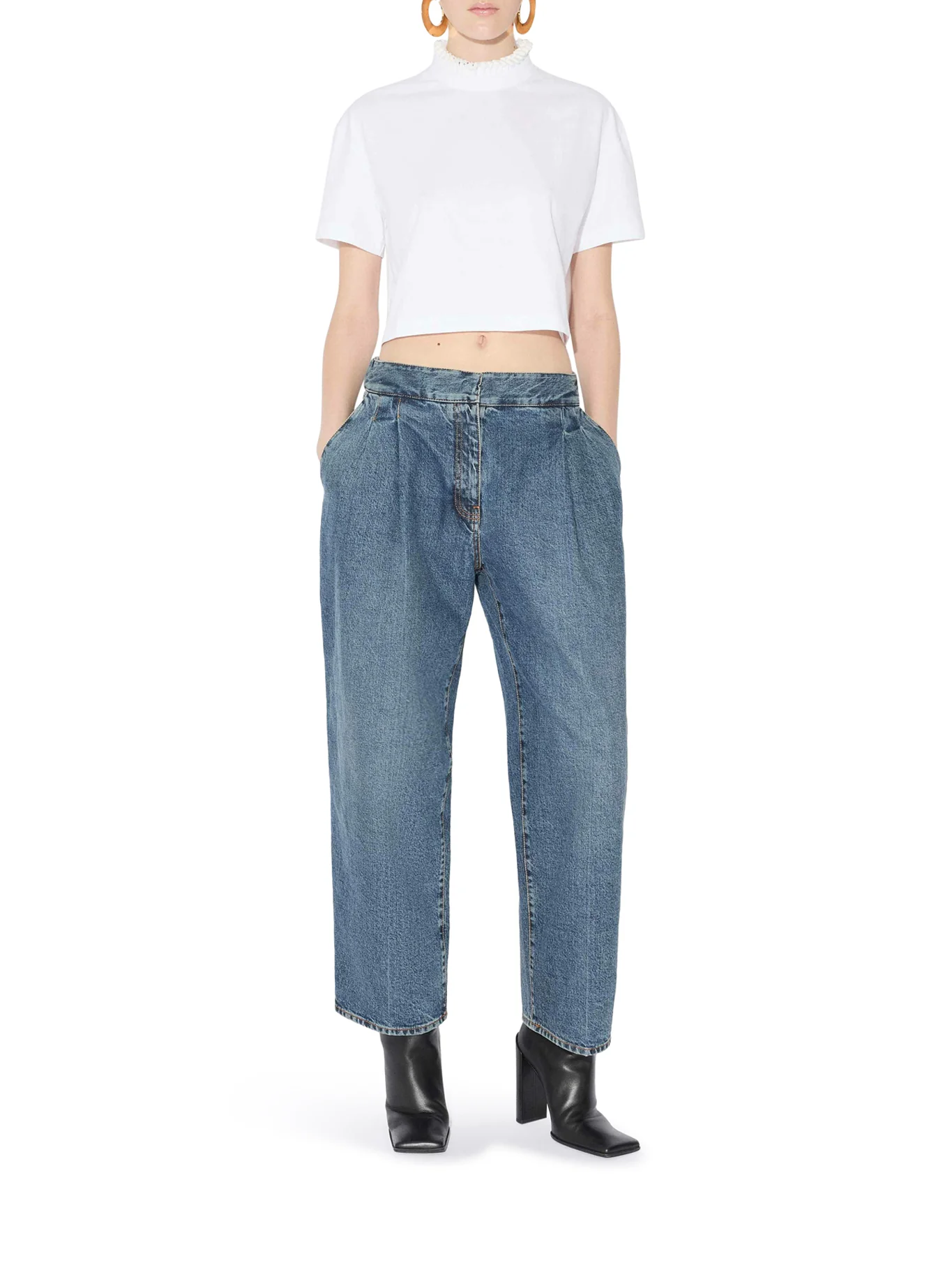 CROPPED COTTON JERSEY T-SHIRT - Image 2