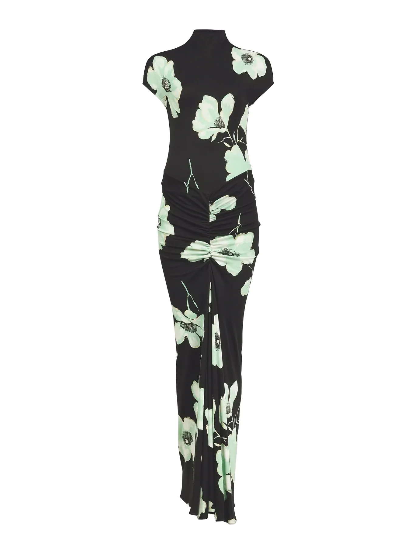 DRAPED DRESS WITH PRINT