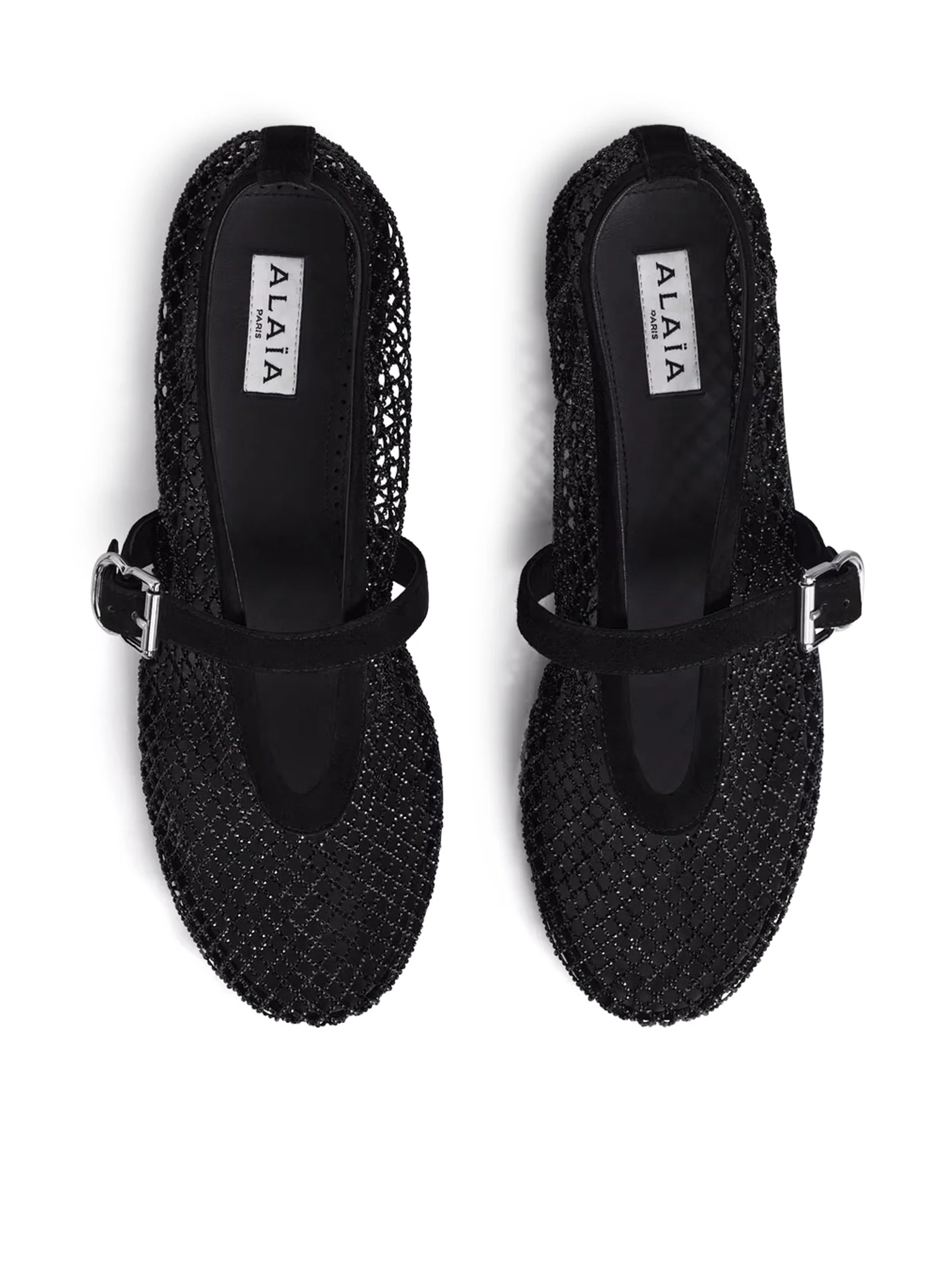 FLAT MESH BALLERINAS WITH RHINESTONE - Image 3