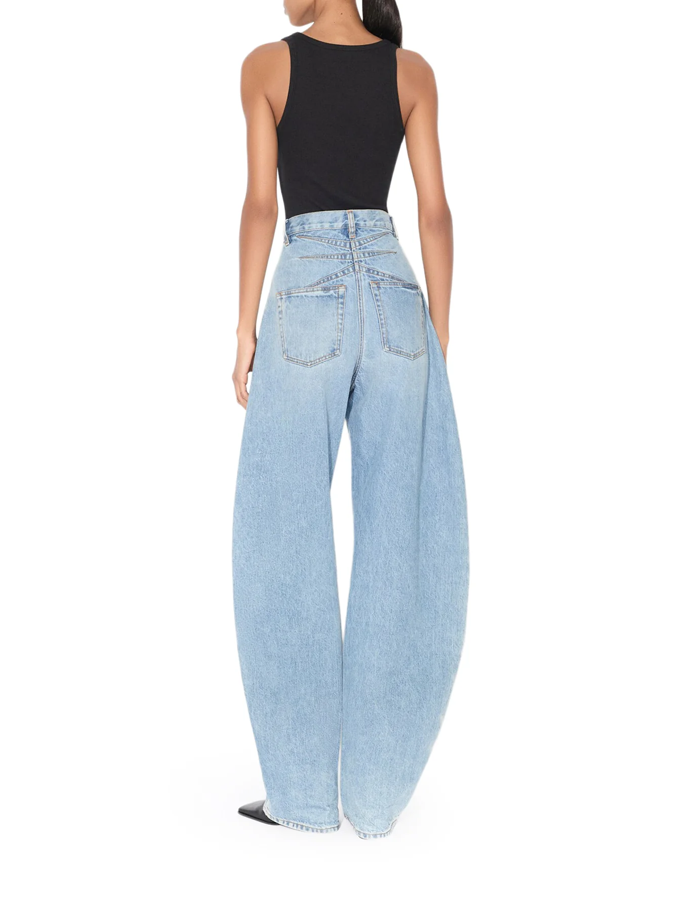 ROUNDED JEANS IN DÉLAVÉ BLUE DENIM - Image 3