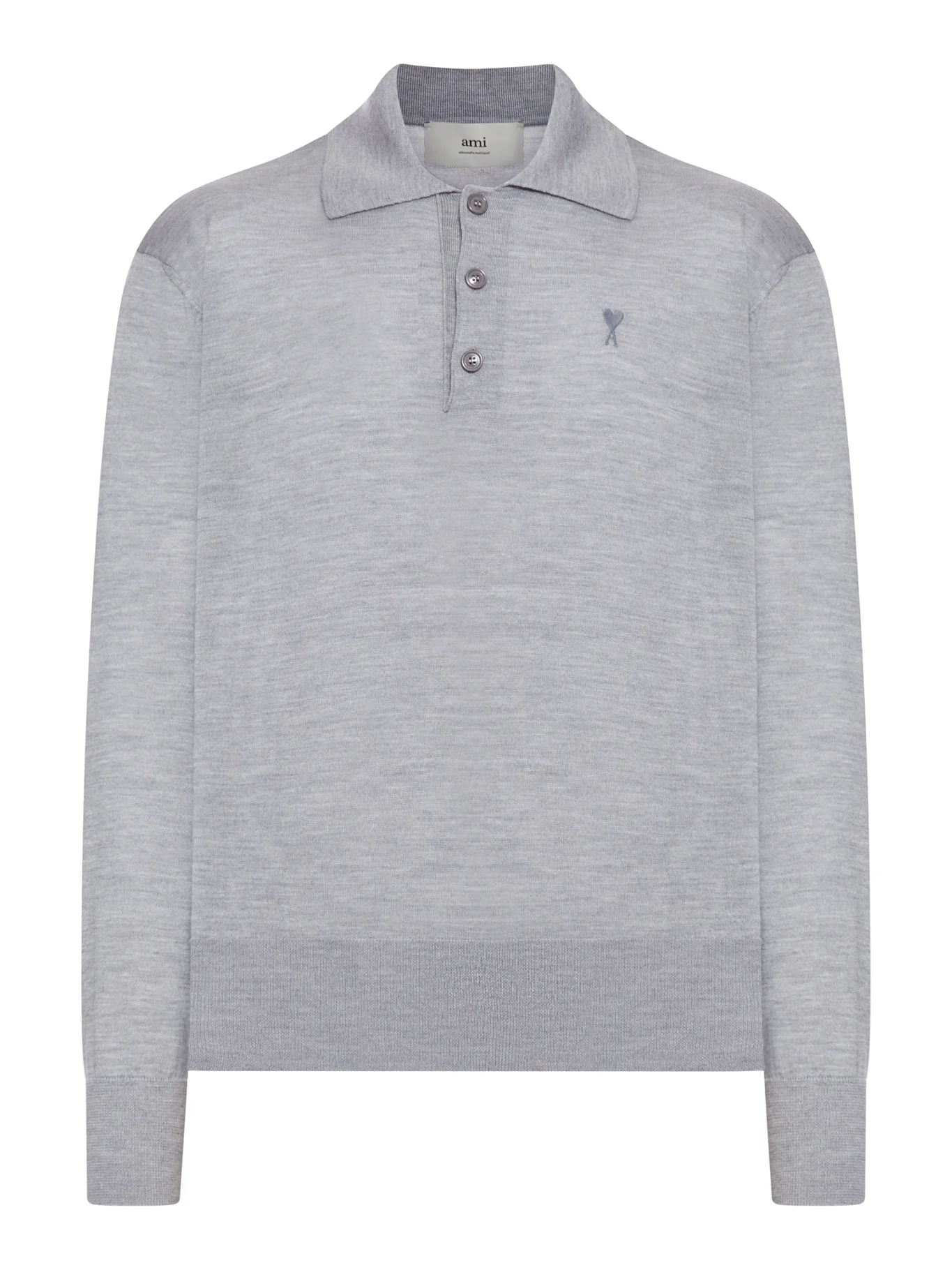 AMI DE COEUR POLO IN EXTRAFINE WOOL AND SILK