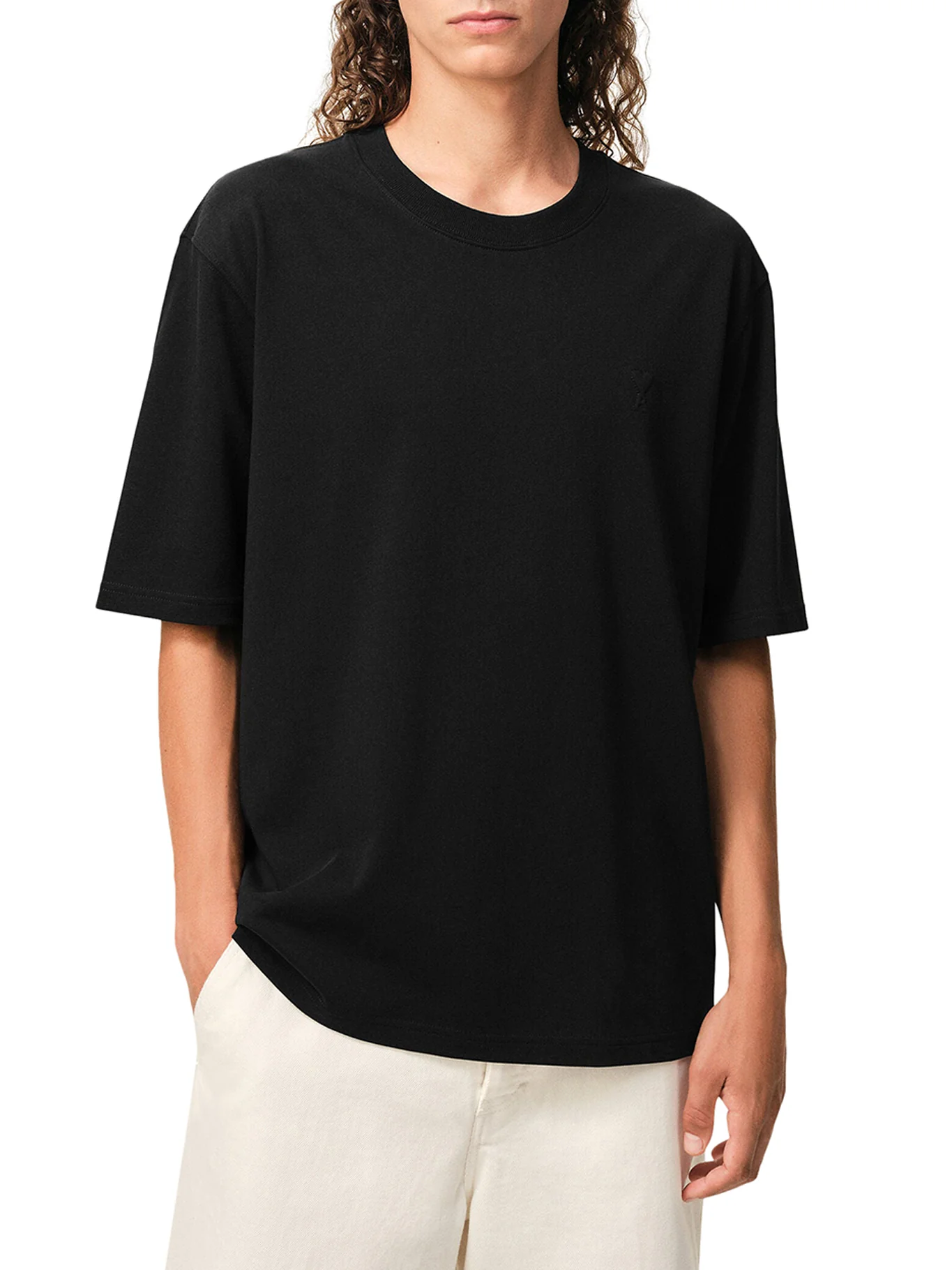CREW NECK COTTON T-SHIRT WITH AMI DE COEUR LOGO - Image 2