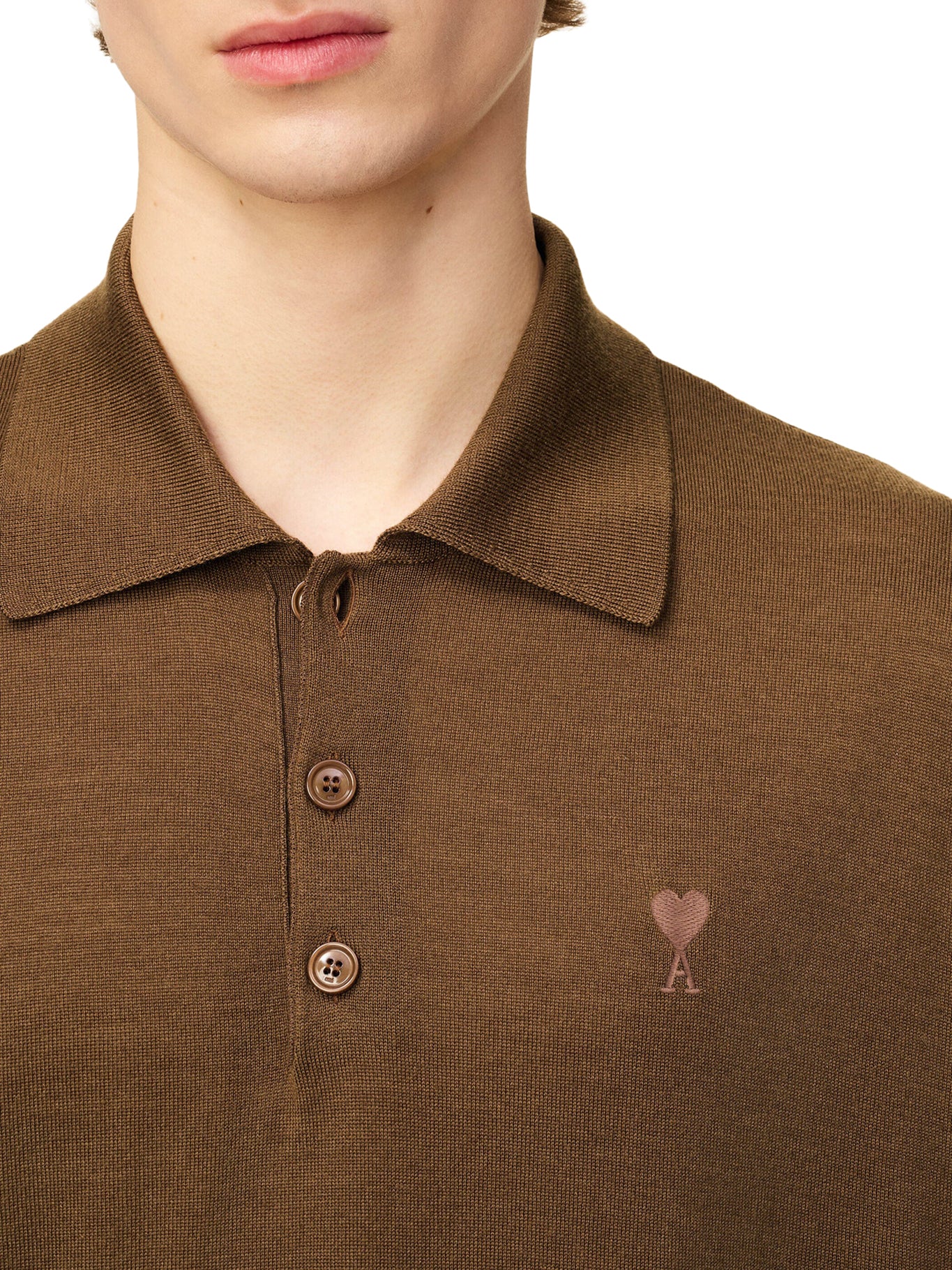 AMI DE COEUR POLO IN EXTRAFINE WOOL AND SILK - Image 4