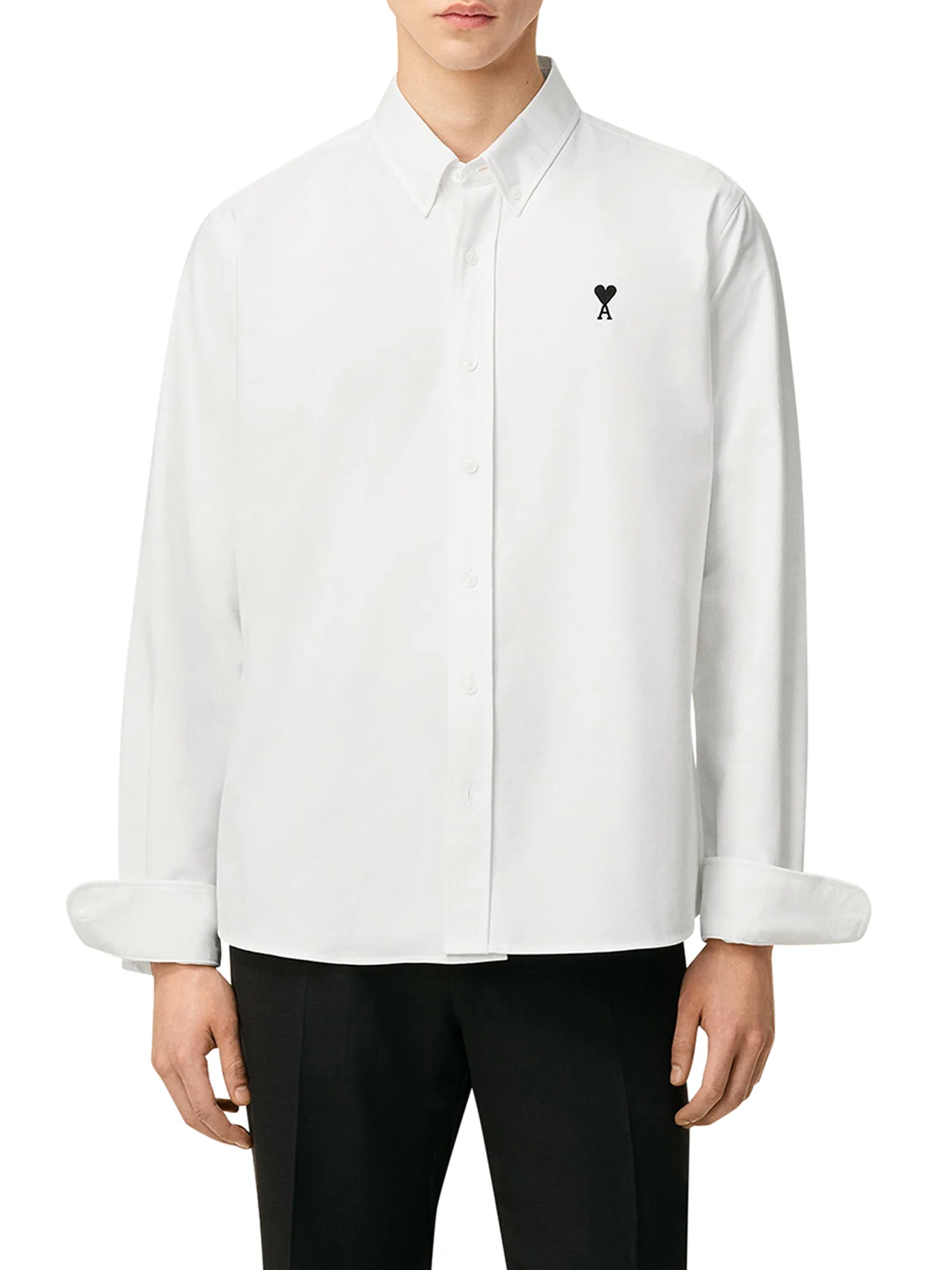 WHITE COTTON SHIRT WITH AMI DE COEUR LOGO - Image 2