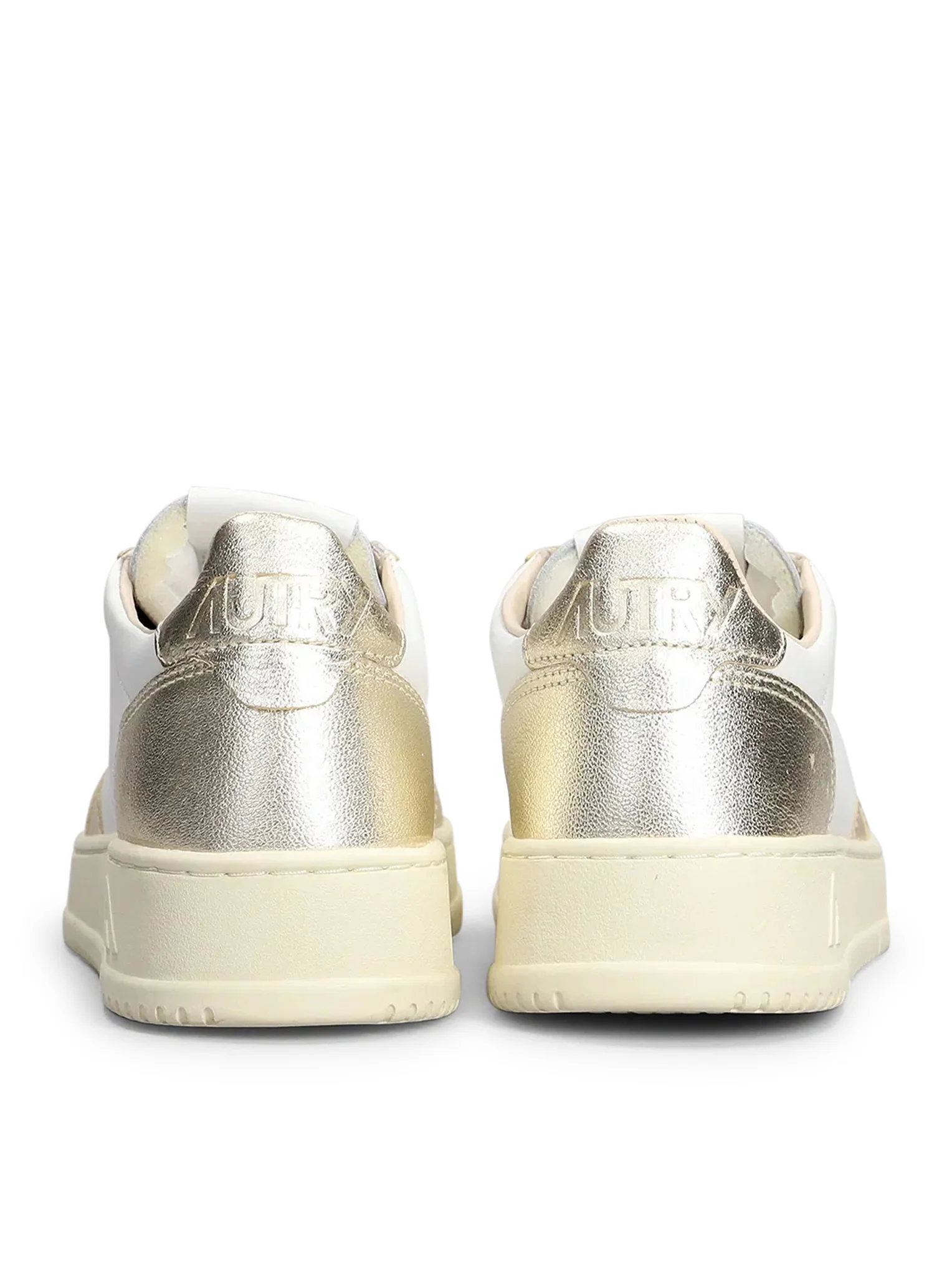 MEDALIST LOW BICOLOR SNEAKERS IN WHITE AND PLATINUM METALLIC LEATHER - Image 3