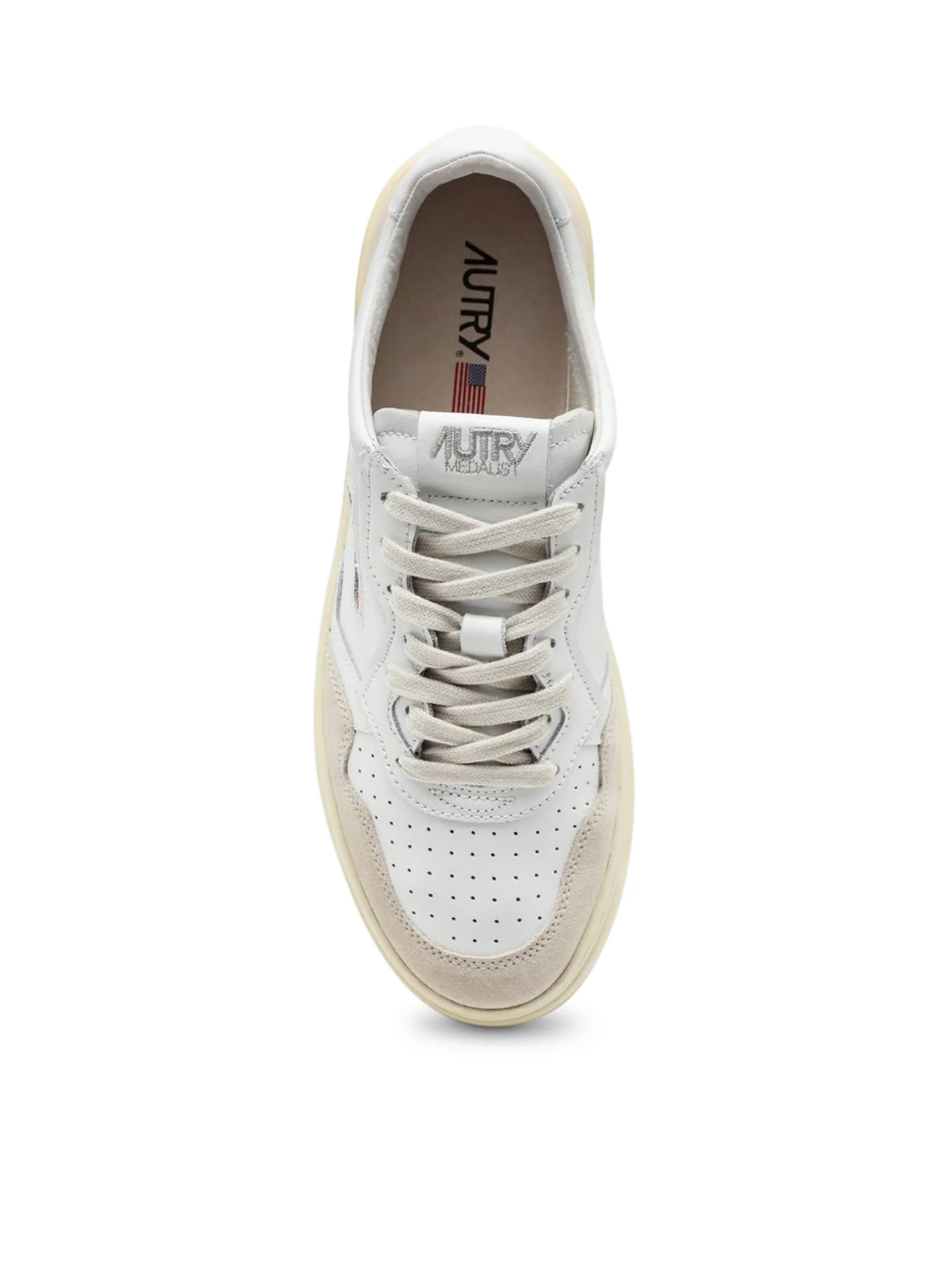 MEDALIST LOW SNEAKERS IN WHITE LEATHER AND SUEDE - Image 4