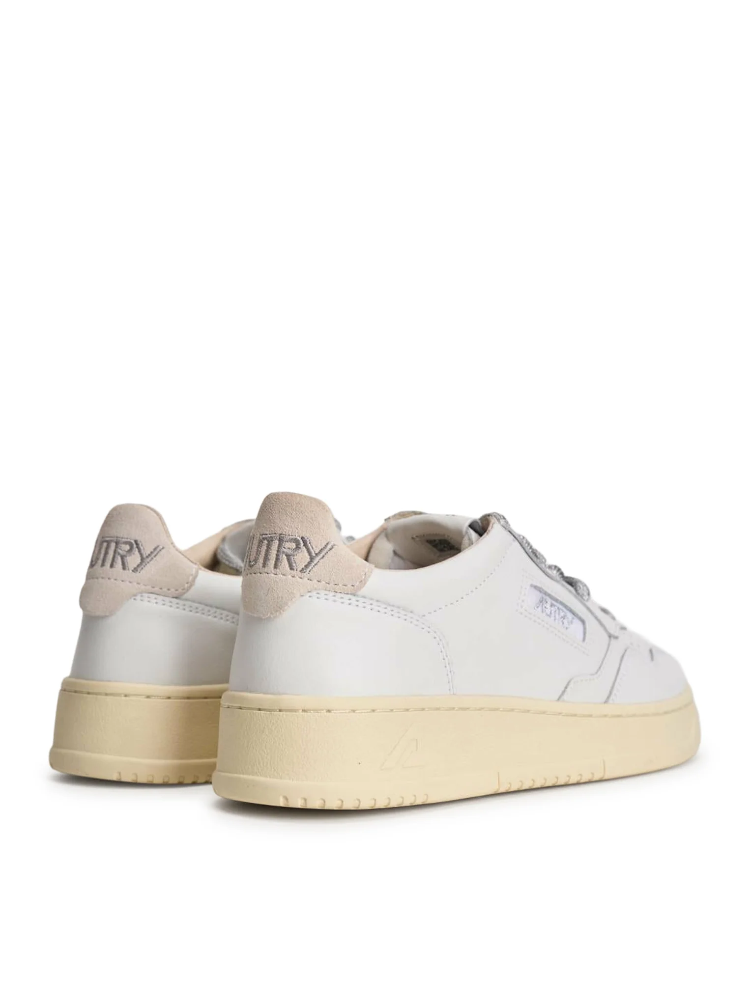 MEDALIST LOW SNEAKERS IN WHITE LEATHER WITH SILVER LUREX DETAILS - Image 3
