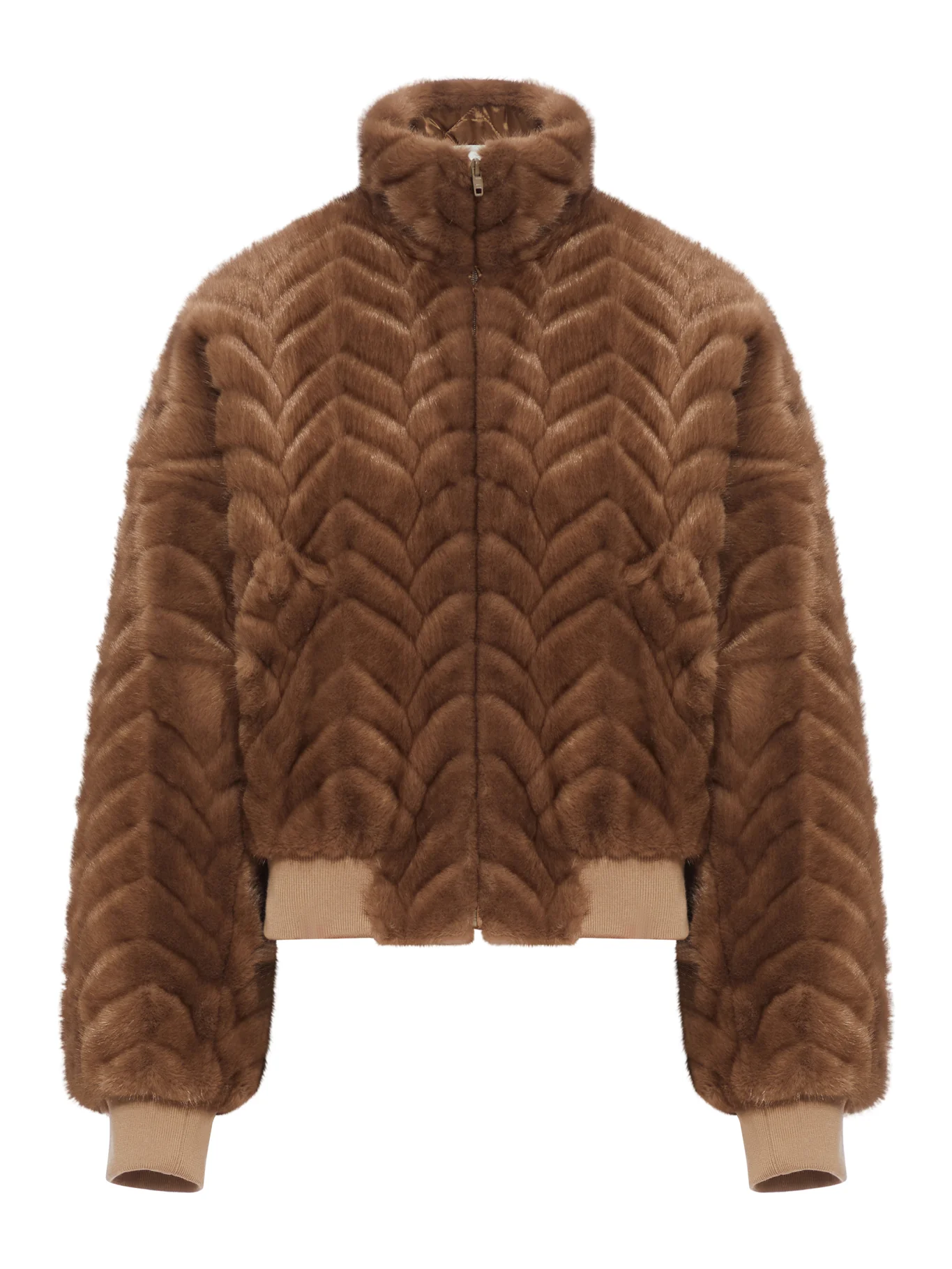 CROPPED JACKET WITH RAISED CABLE PATTERN