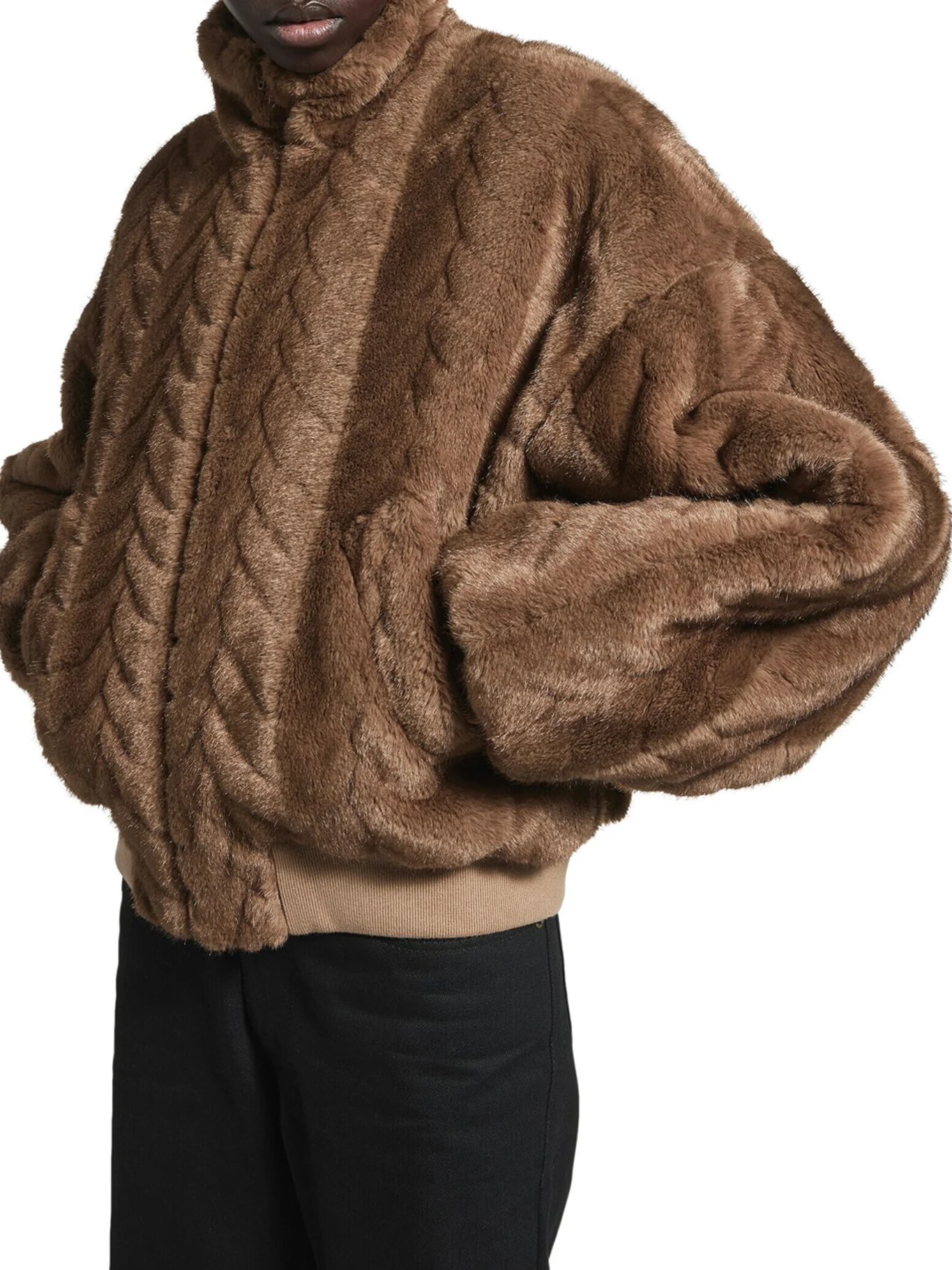 CROPPED JACKET WITH RAISED CABLE PATTERN - Image 5