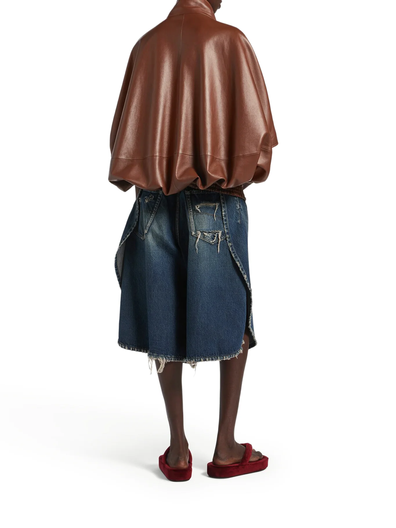 DARK OCEAN DENIM TULIP SHORTS - Image 4