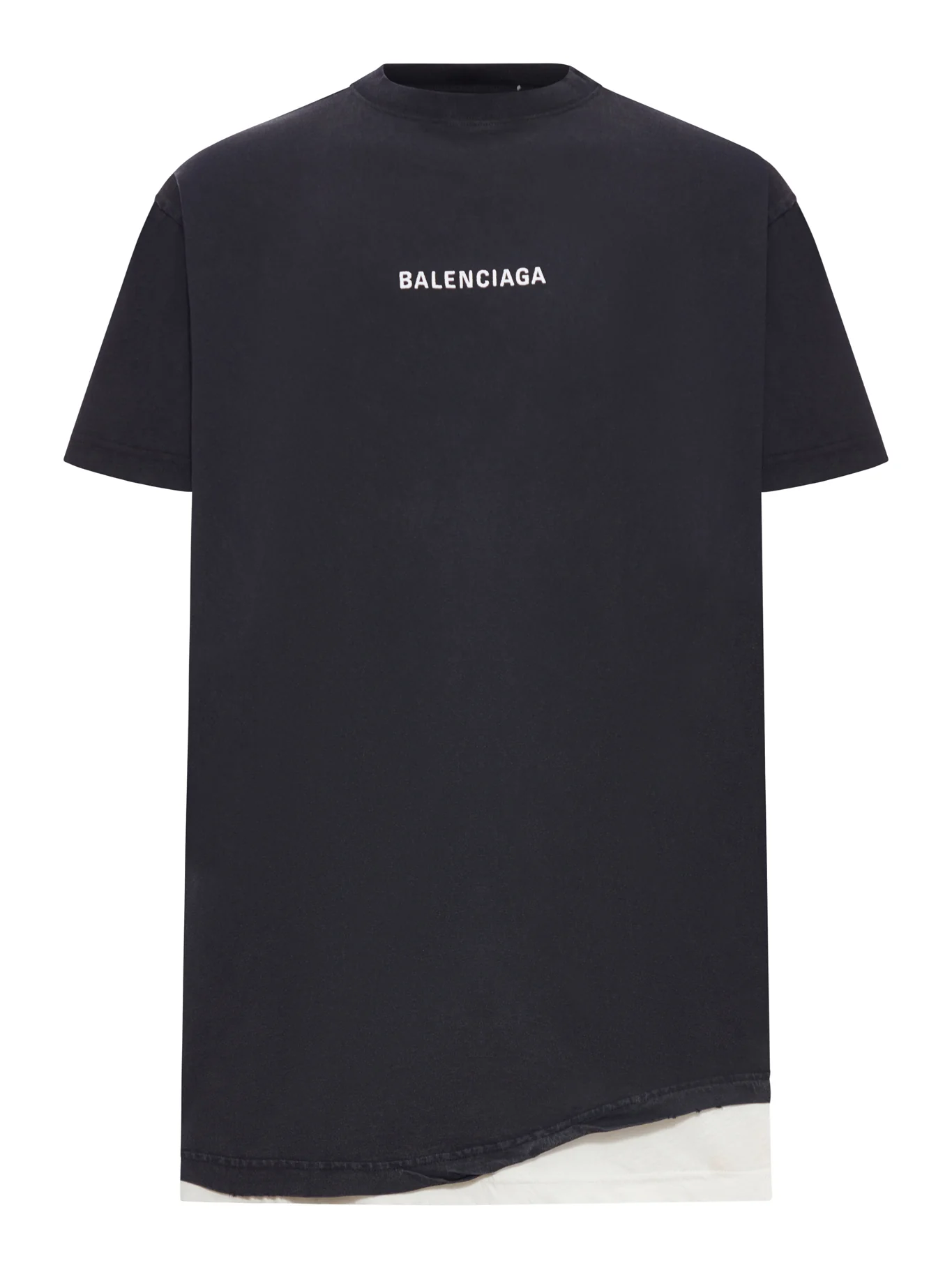 DOUBLE BACK T-SHIRT IN DÉLAVÉ BLACK