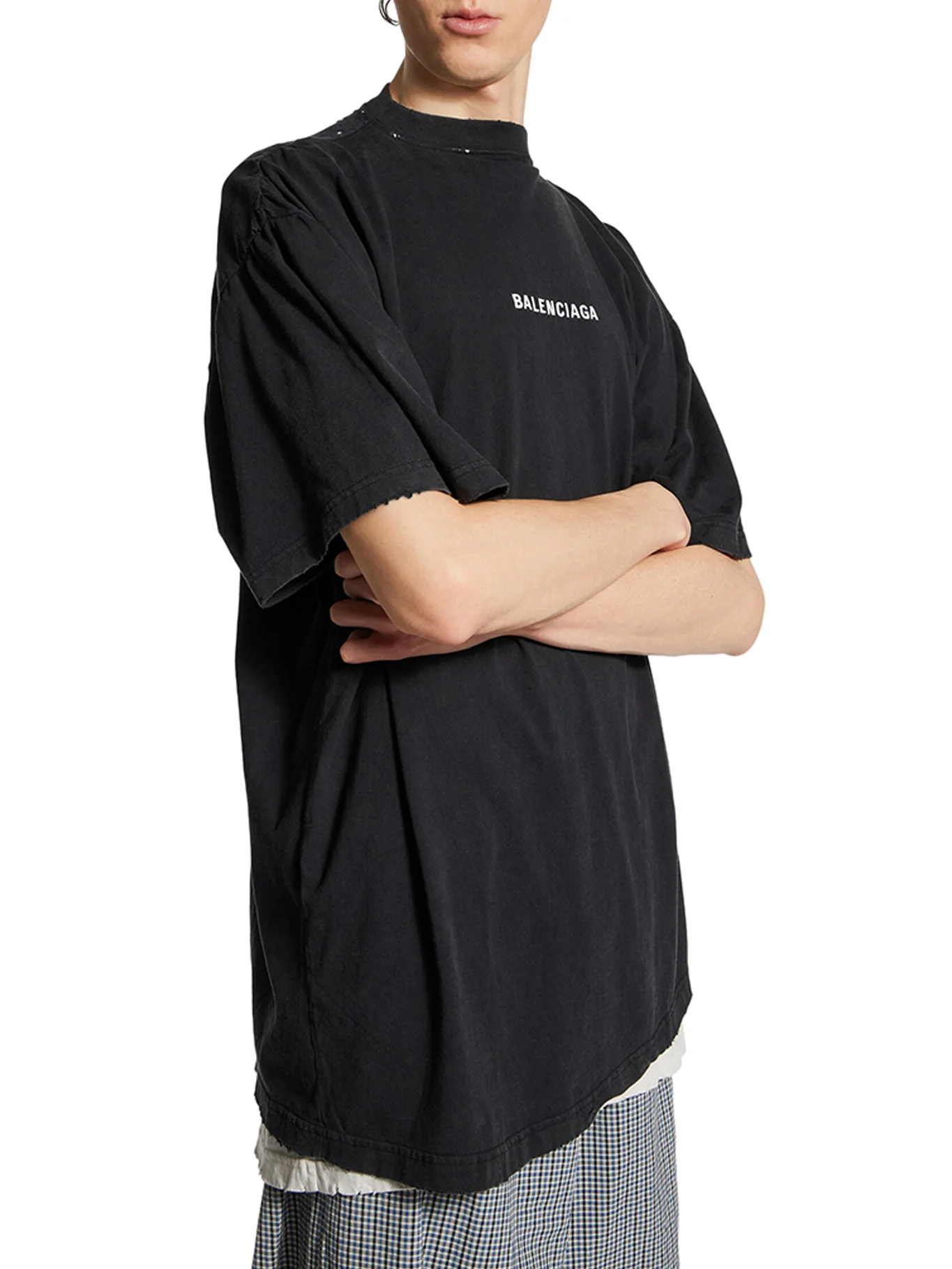 DOUBLE BACK T-SHIRT IN DÉLAVÉ BLACK - Image 3