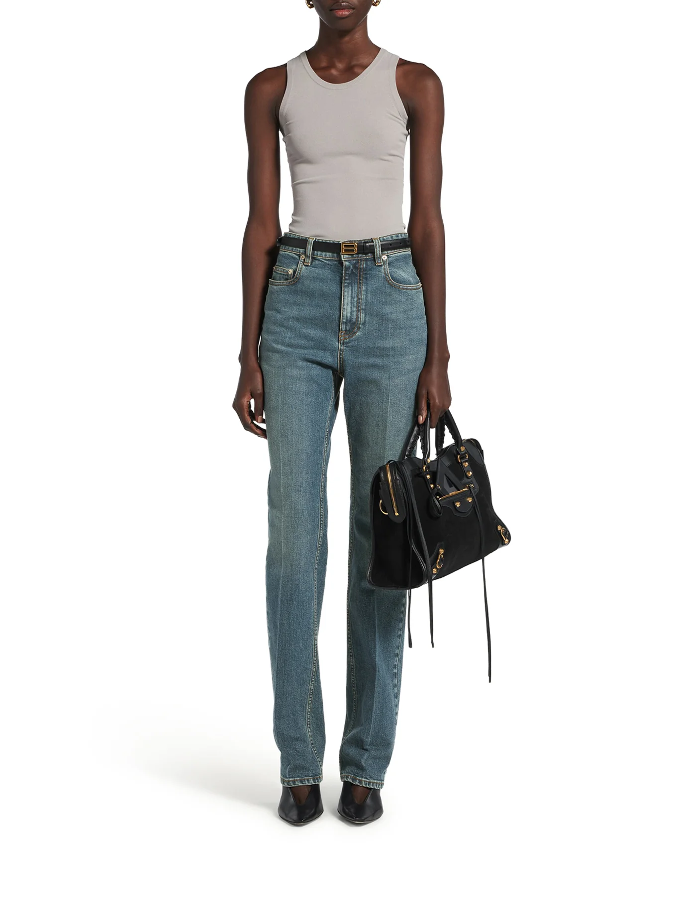 HIGH-WAISTED JEANS IN VINTAGE BLUE - Image 2