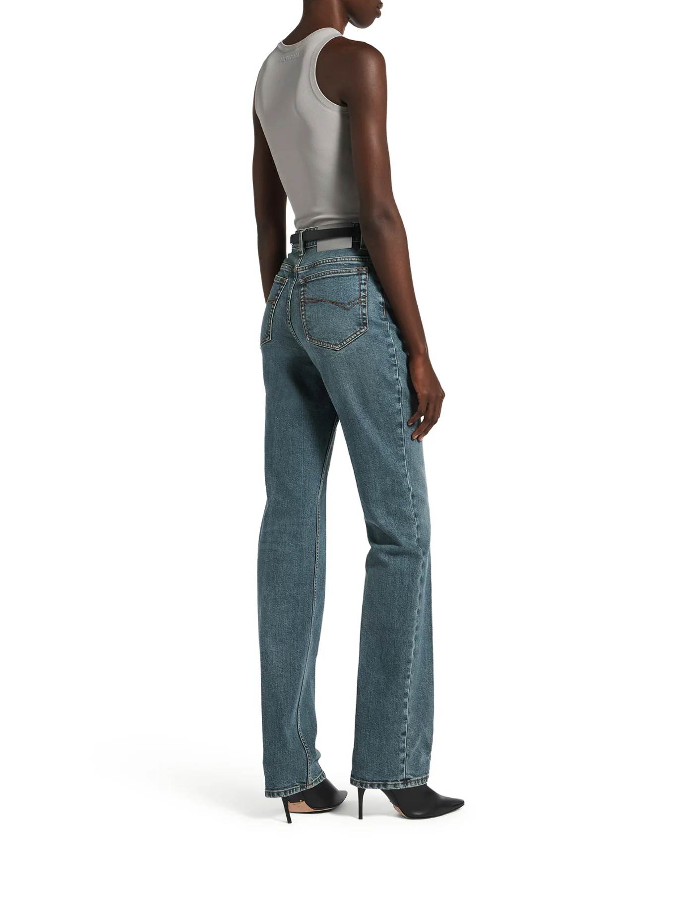 HIGH-WAISTED JEANS IN VINTAGE BLUE - Image 3