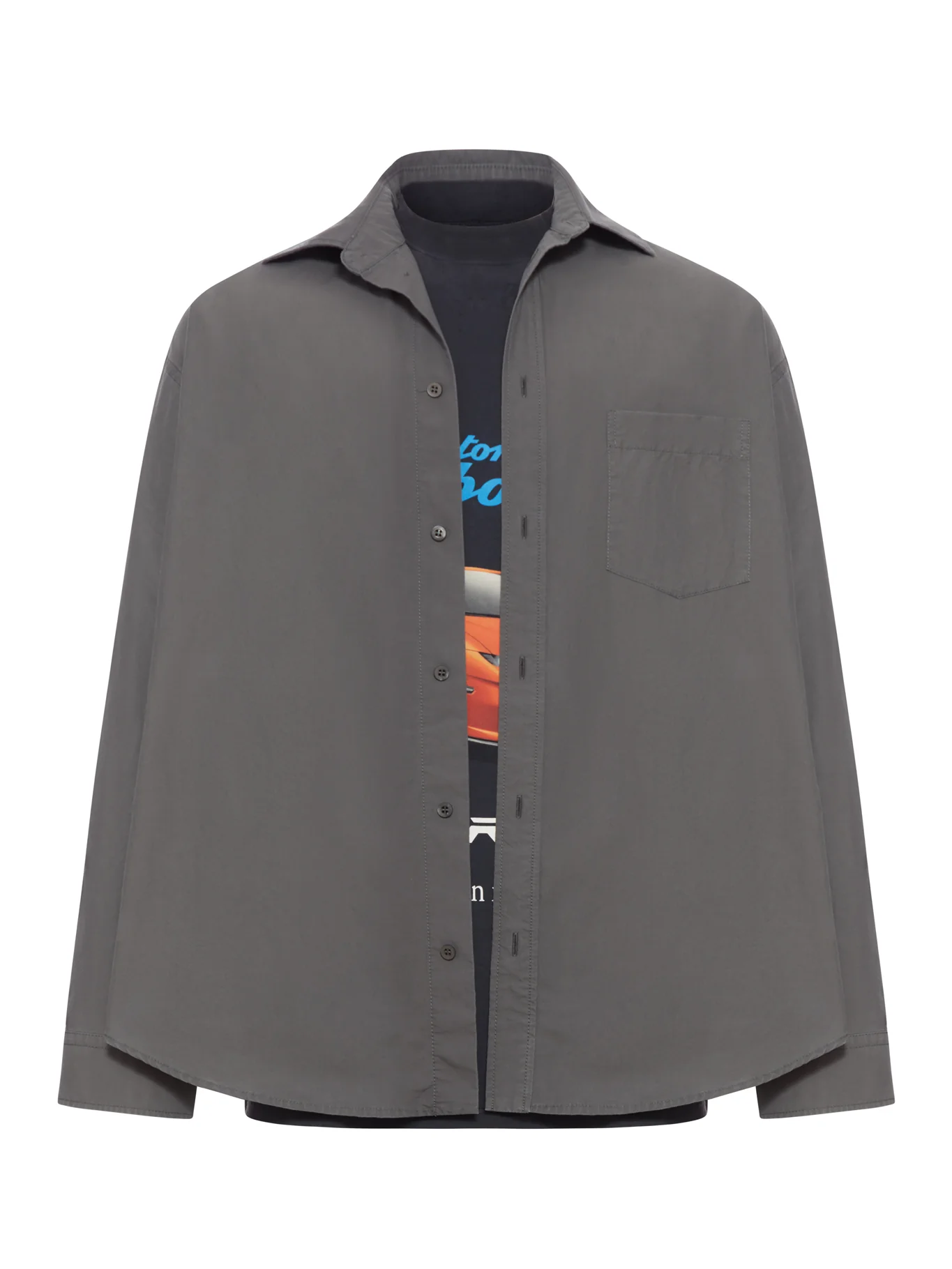 LAYERED POPLIN T-SHIRT
