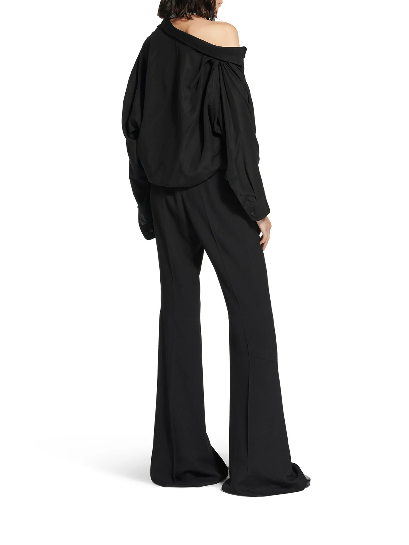 ONE SHOULDER SHIRT IN FLUID POPLIN - Image 4