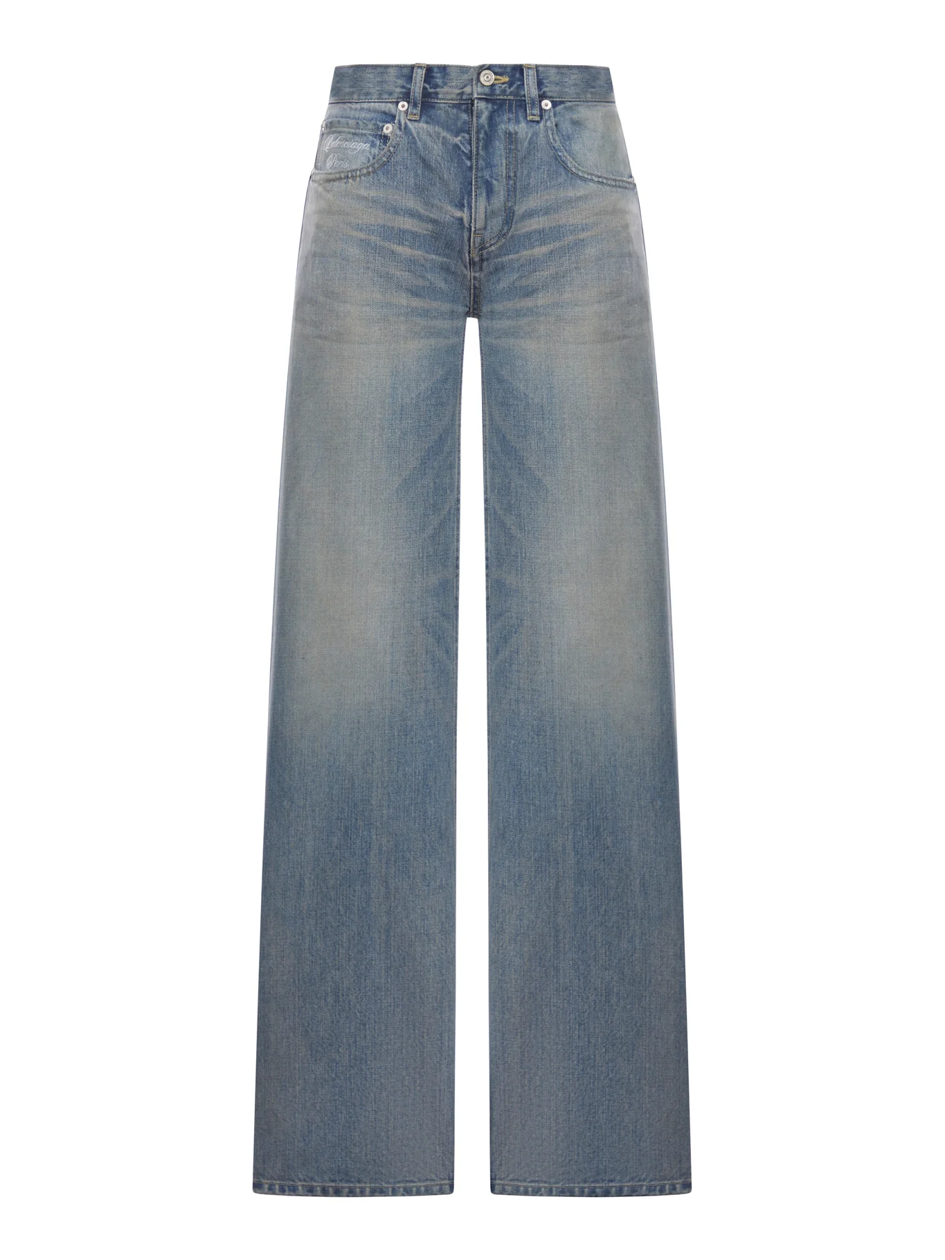 ORGANIC COTTON DENIM WIDE-LEG BAGGY TROUSERS