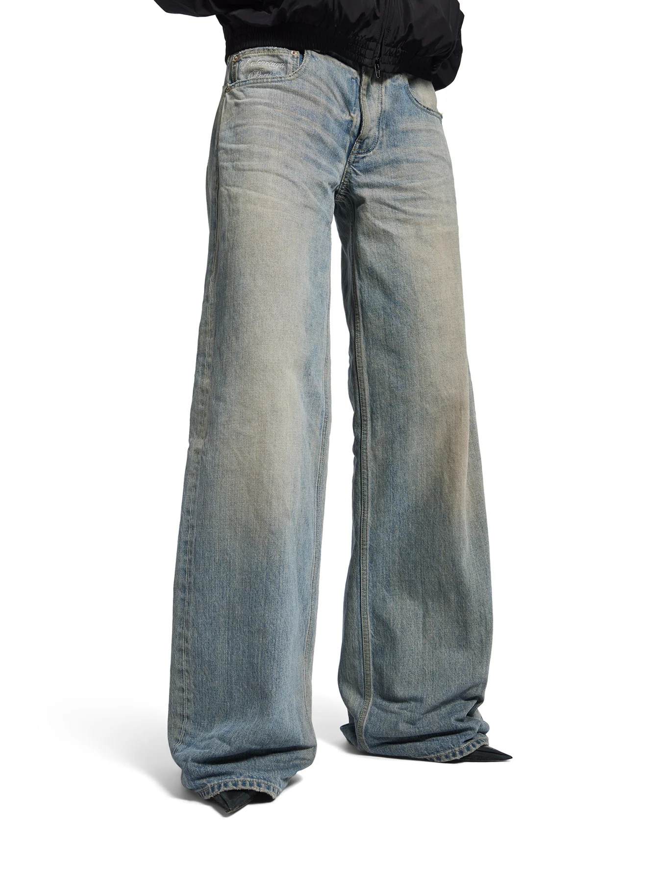 ORGANIC COTTON DENIM WIDE-LEG BAGGY TROUSERS - Image 3