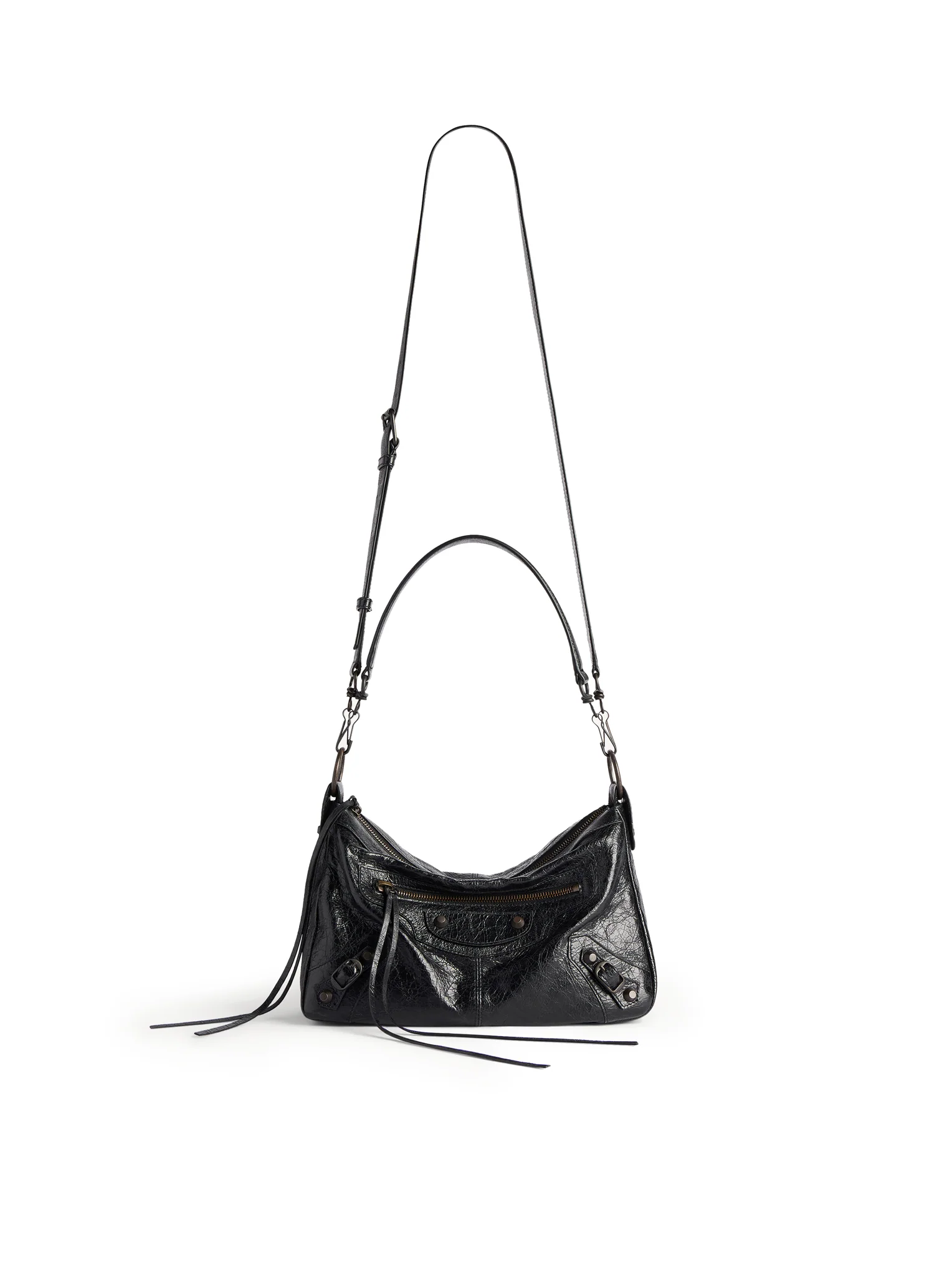 THE CITY SMALL MOTORCYCLE IN BLACK ARENA LAMBSKIN