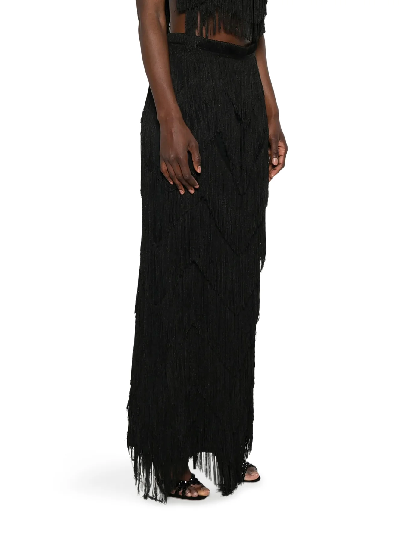 DARA LONG SKIRT WITH FRINGES - Image 4