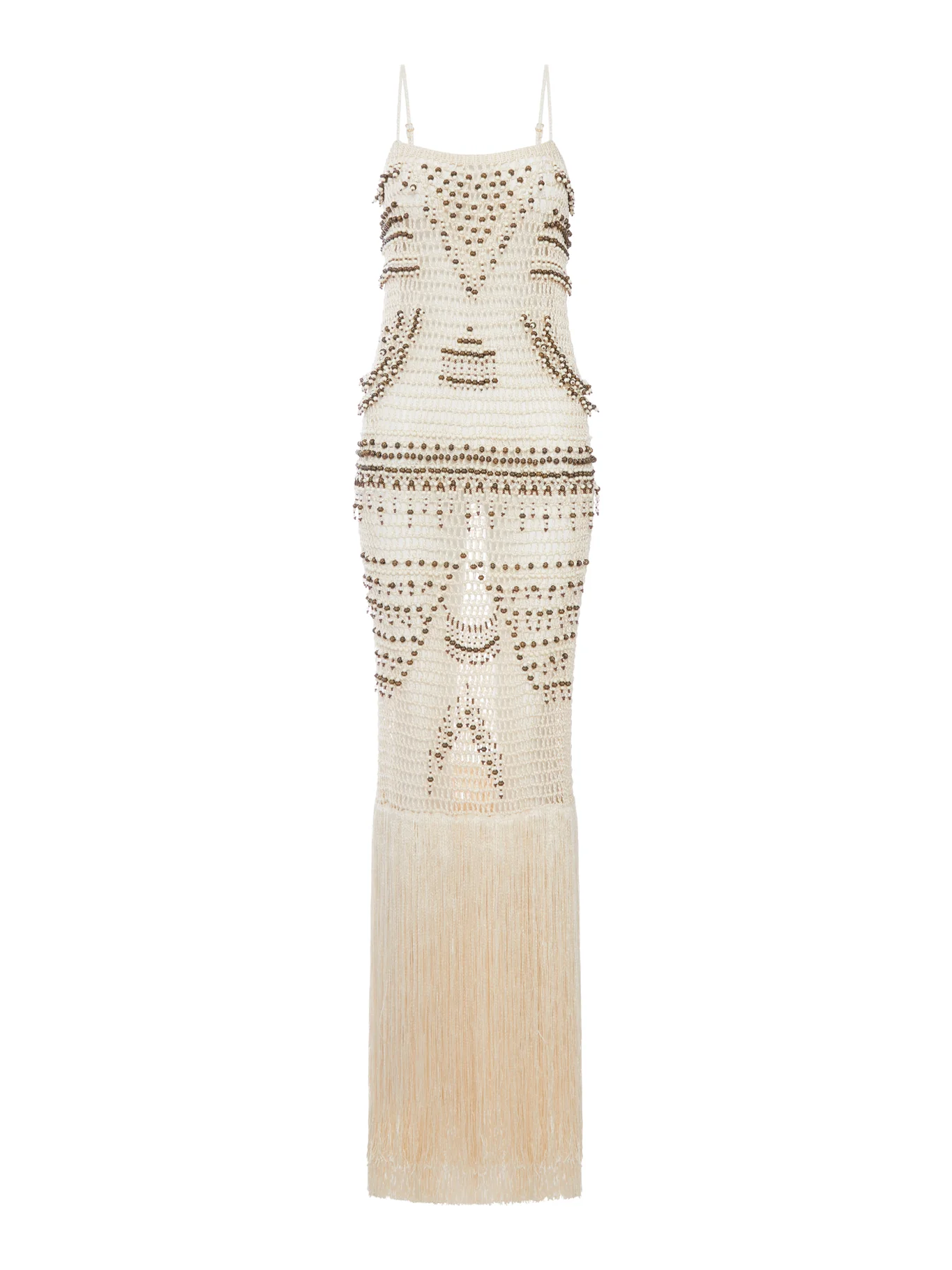 TAKARA LONG DRESS WITH FRINGES