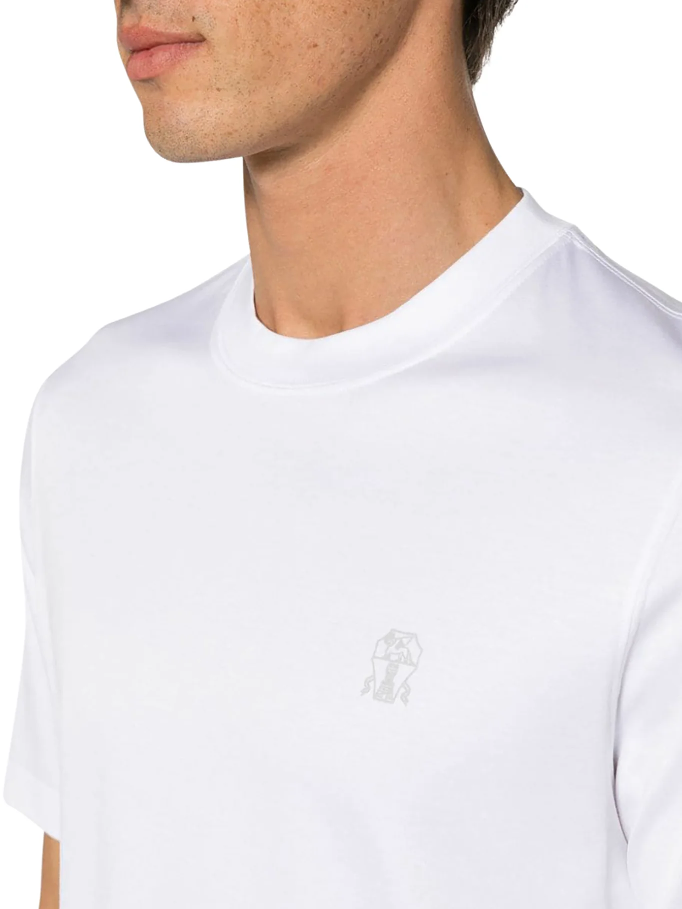 COTTON T-SHIRT WITH CONTRASTING LOGO PRINT - Image 5