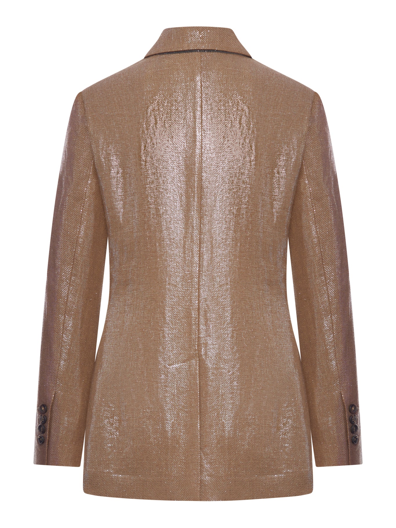 DOUBLE-BREASTED BLAZER IN LAMINATED FABRIC WITH A SHINY EFFECT - Image 2
