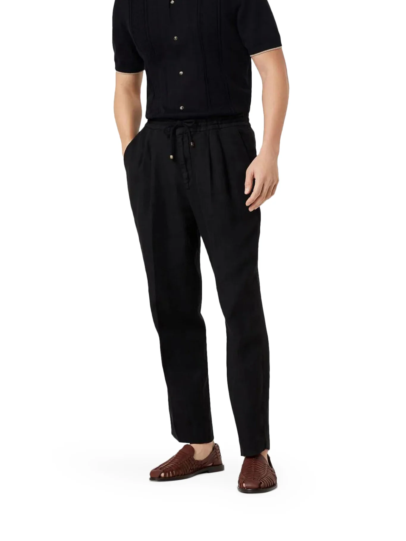 LINEN TROUSERS WITH DRAWSTRING - Image 3