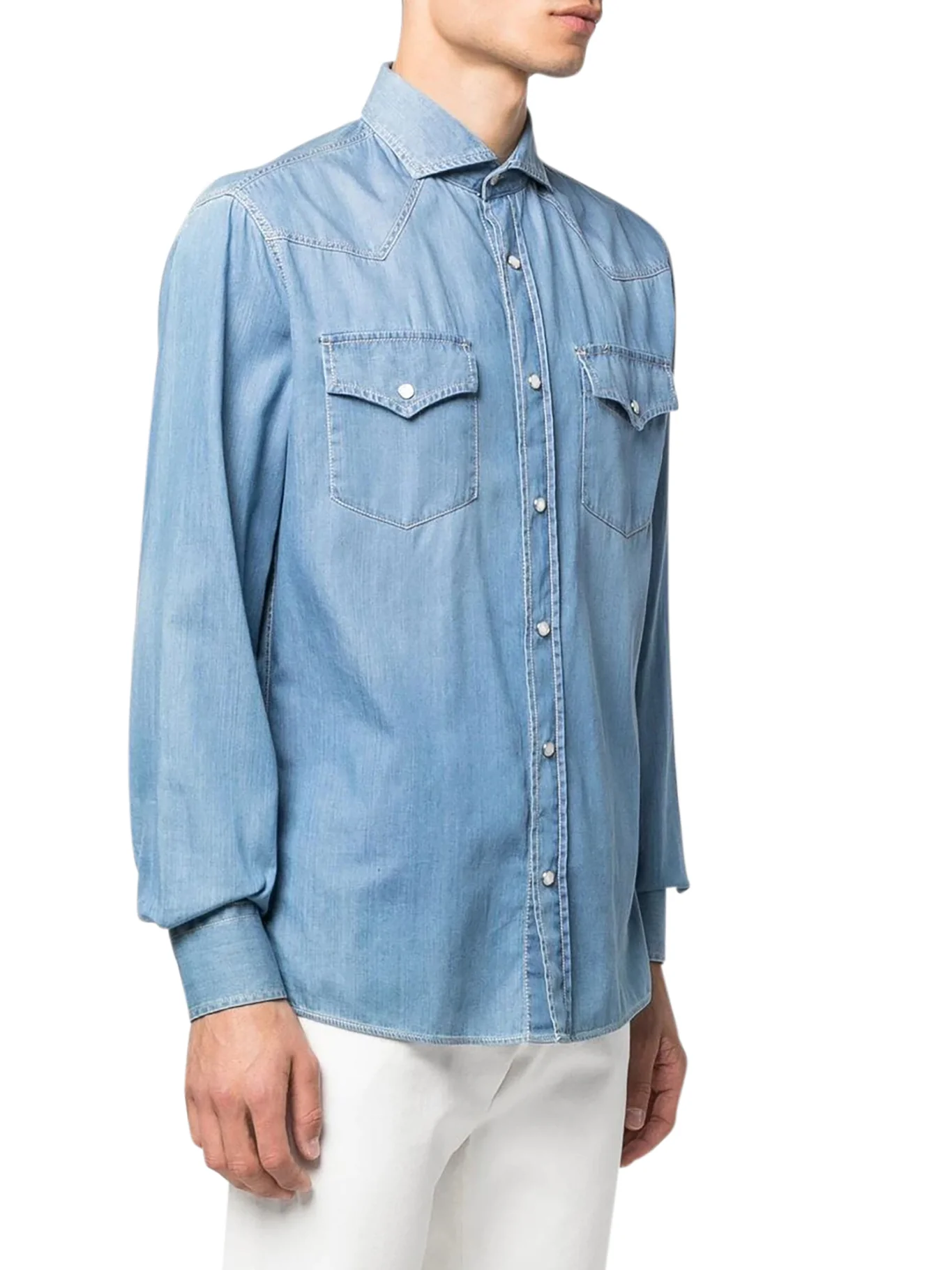 LONG-SLEEVED DENIM SHIRT - Image 3