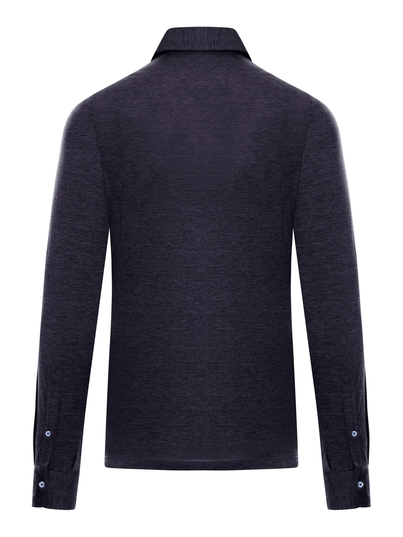 LONG-SLEEVED POLO SHIRT IN LIGHT SILK AND COTTON JERSEY WITH SHIRT COLLAR - Image 2