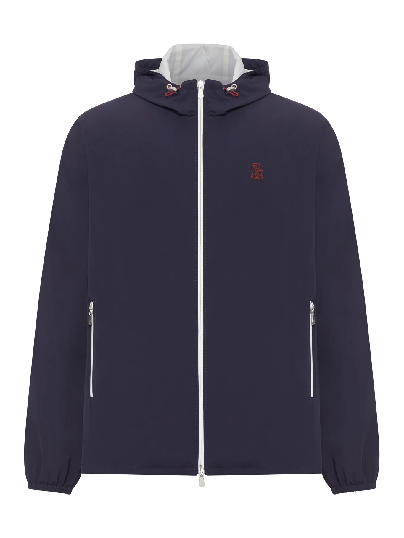 MEMBRANED NYLON JACKET WITH LOGO AND HOOD