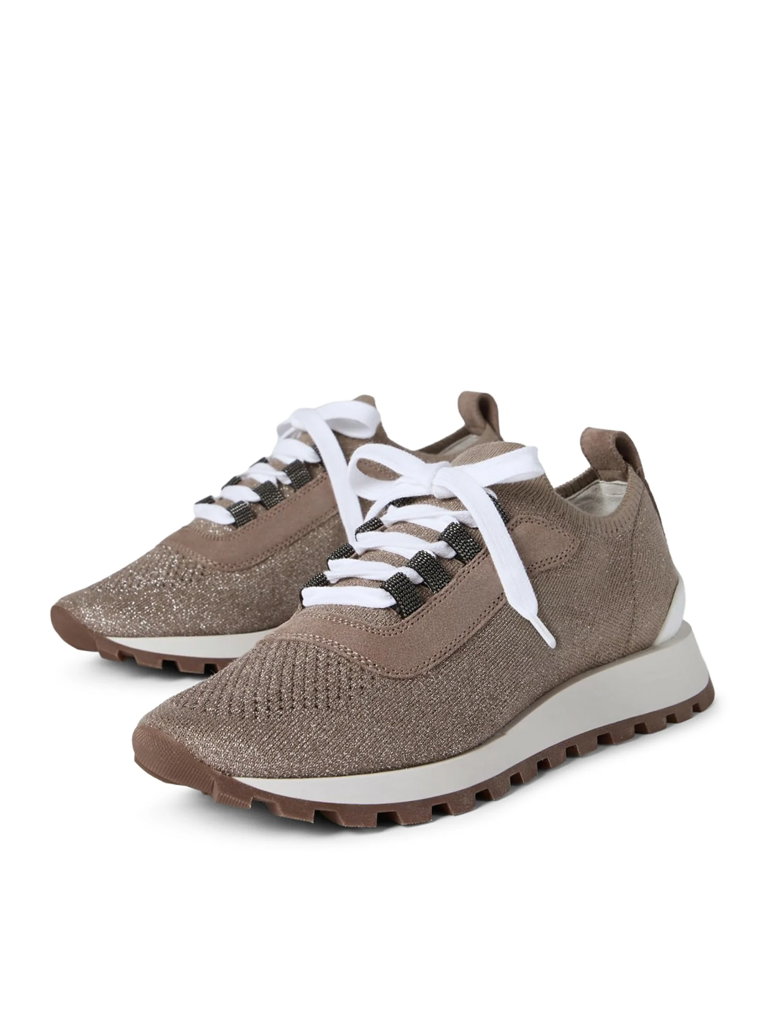 SPARKLING SUEDE AND COTTON MESH RUNNERS WITH SHINY EYELETS - Image 5