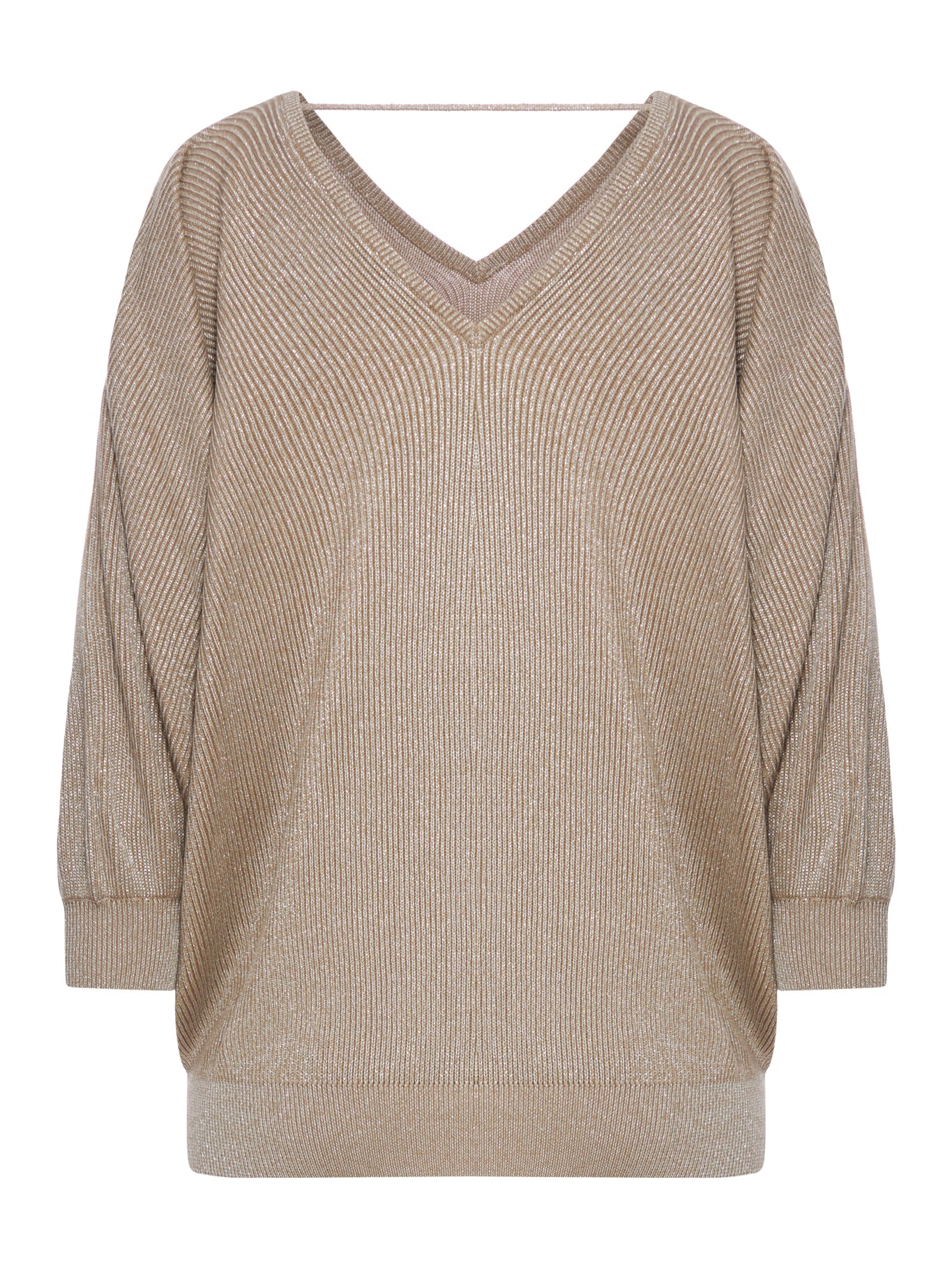 V-NECK SWEATER IN COTTON AND VISCOSE - Image 2