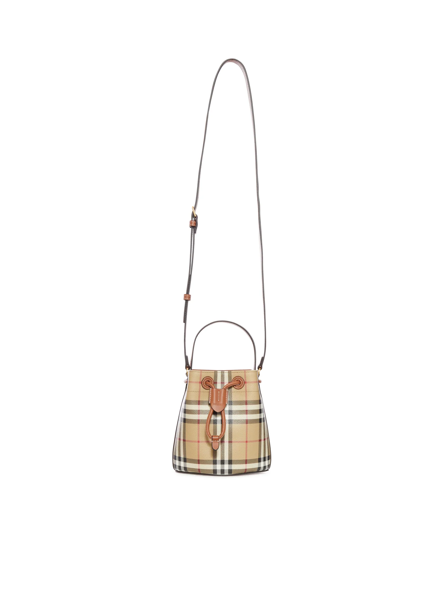 CHECK MINI BUCKET BAG