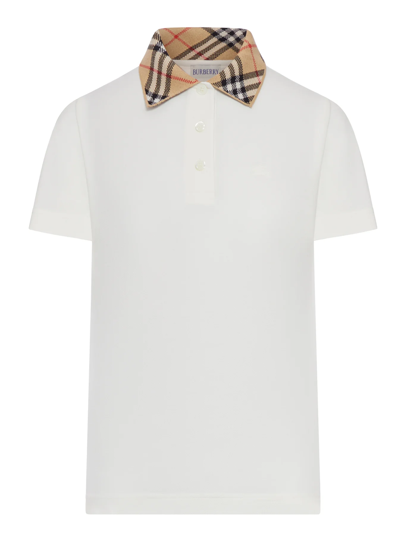 COTTON POLO SHIRT WITH CHECK COLLAR