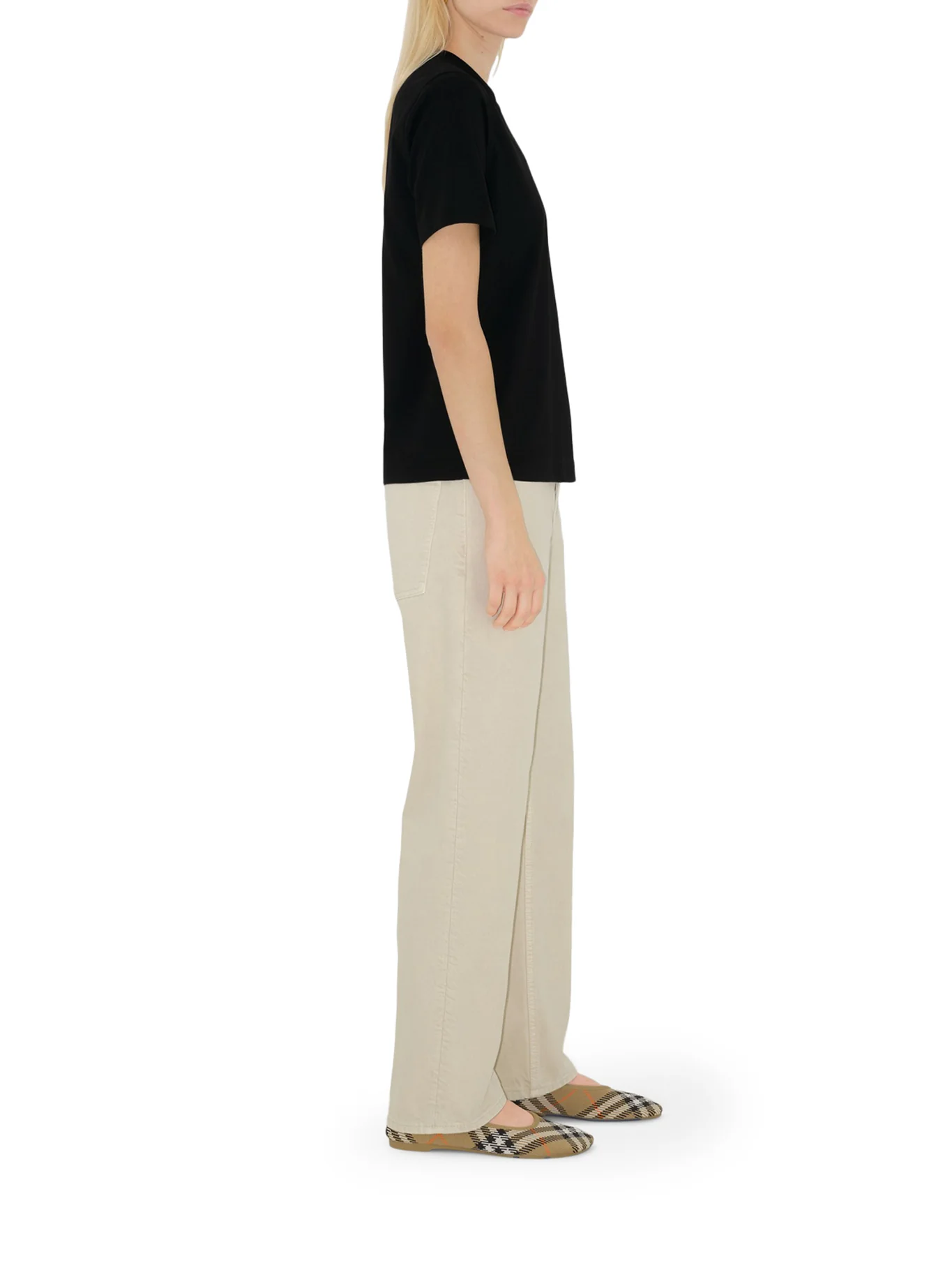 COTTON T-SHIRT WITH CHECK APPLICATION - Image 3