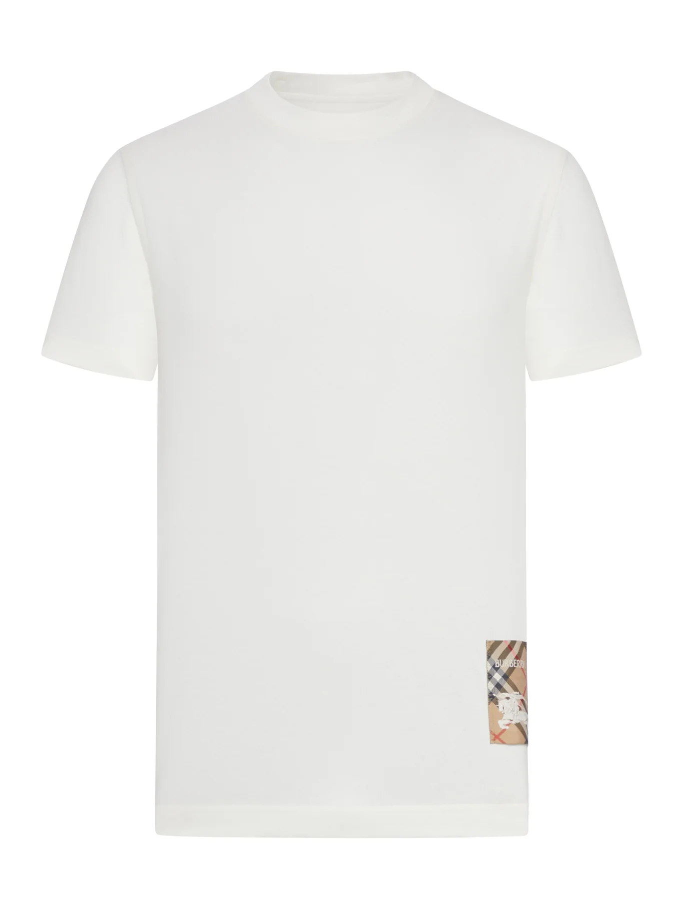 COTTON T-SHIRT WITH CHECK APPLIQUE