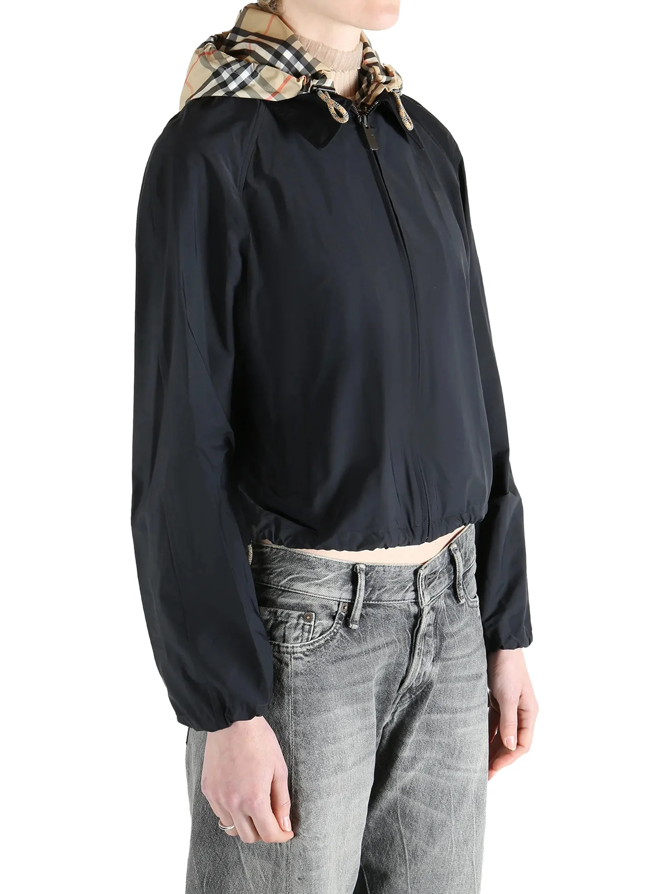 CROP JACKET WITH HOOD AND CHECK DETAILS - Image 4