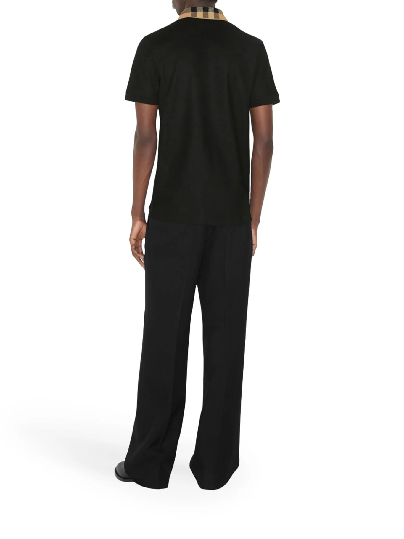 COTTON PIQUÉ POLO SHIRT WITH BURBERRY CHECK COLLAR - Image 4