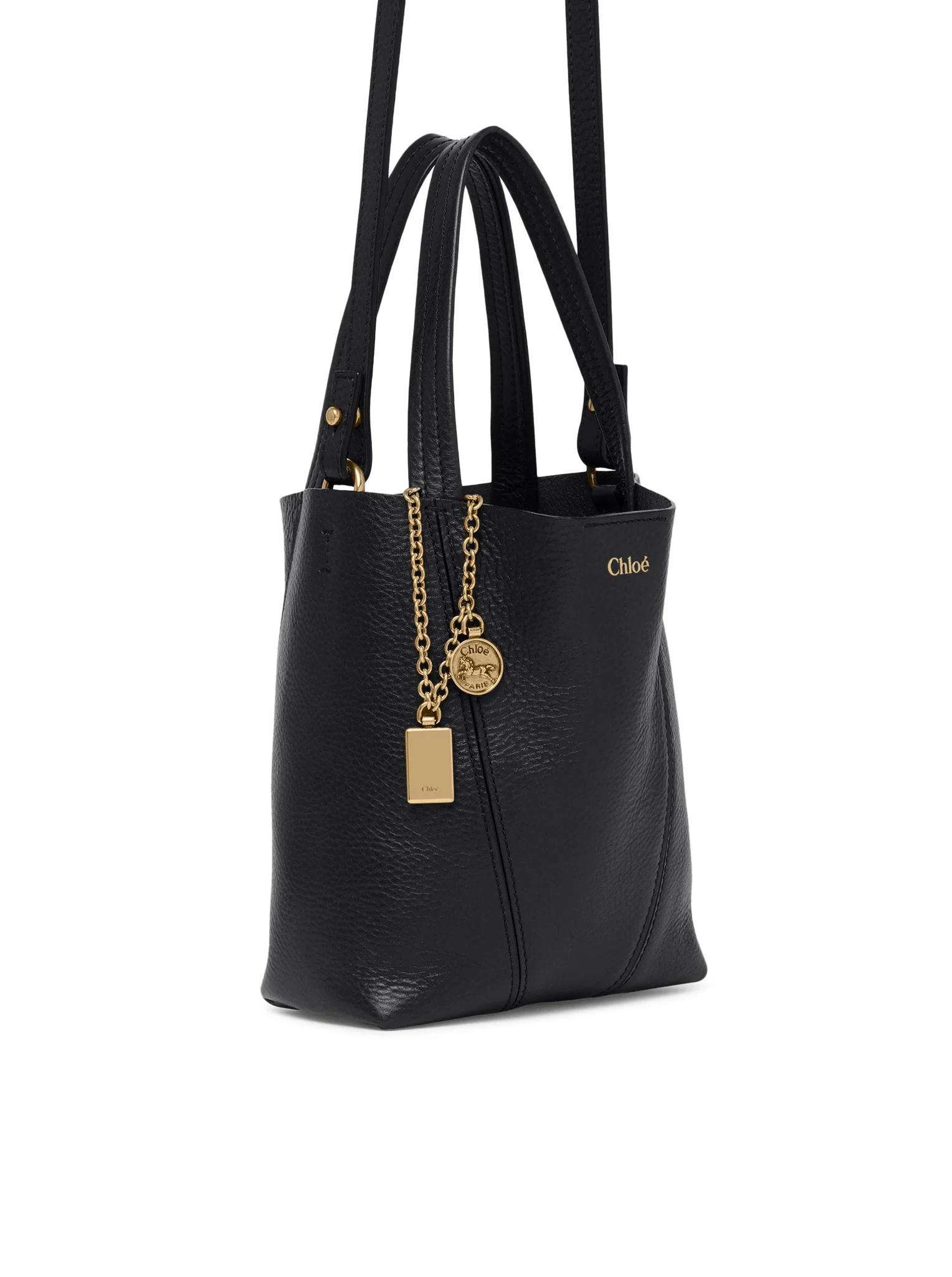 CHLOÉ SPIN SMALL TOTE BAG IN GRAINY LEATHER - Image 6