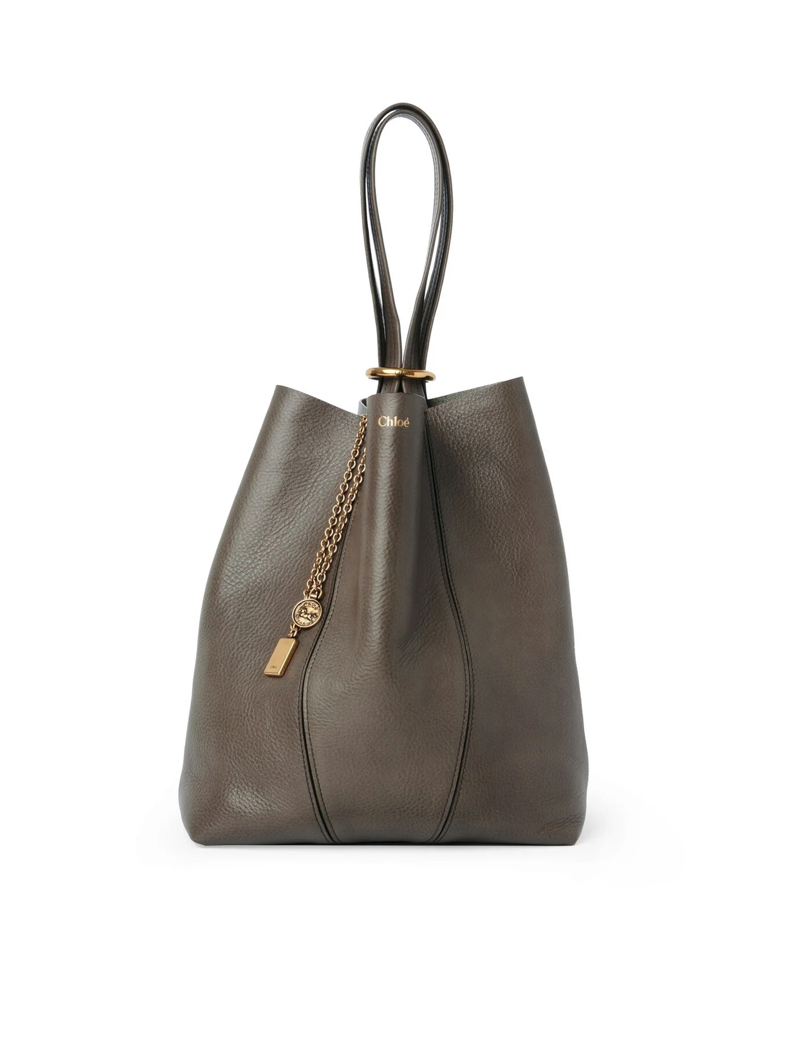 CHLOÉ SPIN TOTE BAG IN GRANATE LEATHER - Image 4