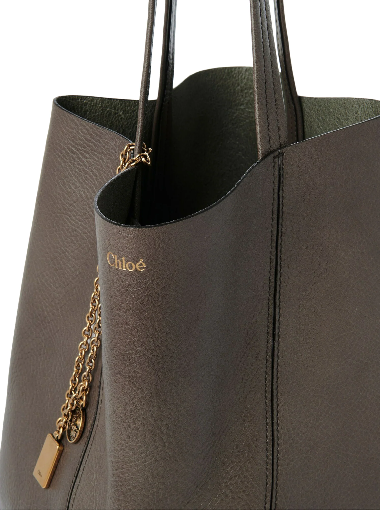 CHLOÉ SPIN TOTE BAG IN GRANATE LEATHER - Image 5