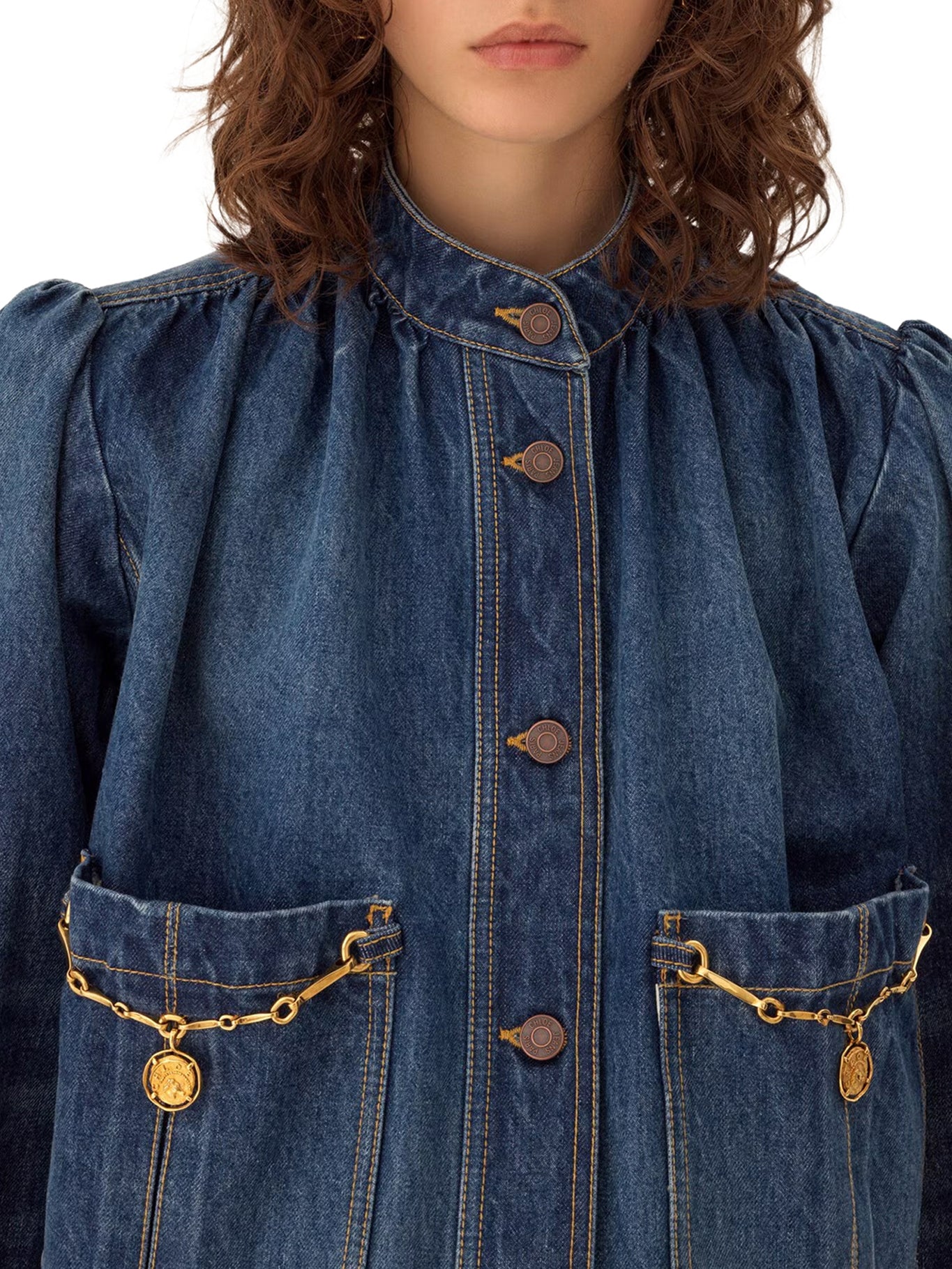 HIGH NECK DENIM JACKET - Image 5