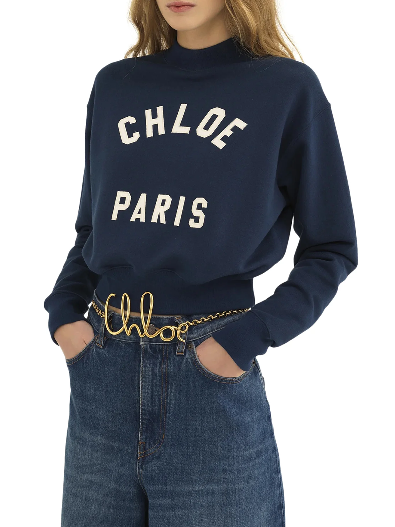 HIGH NECK SWEATER WITH LOGO - Image 3