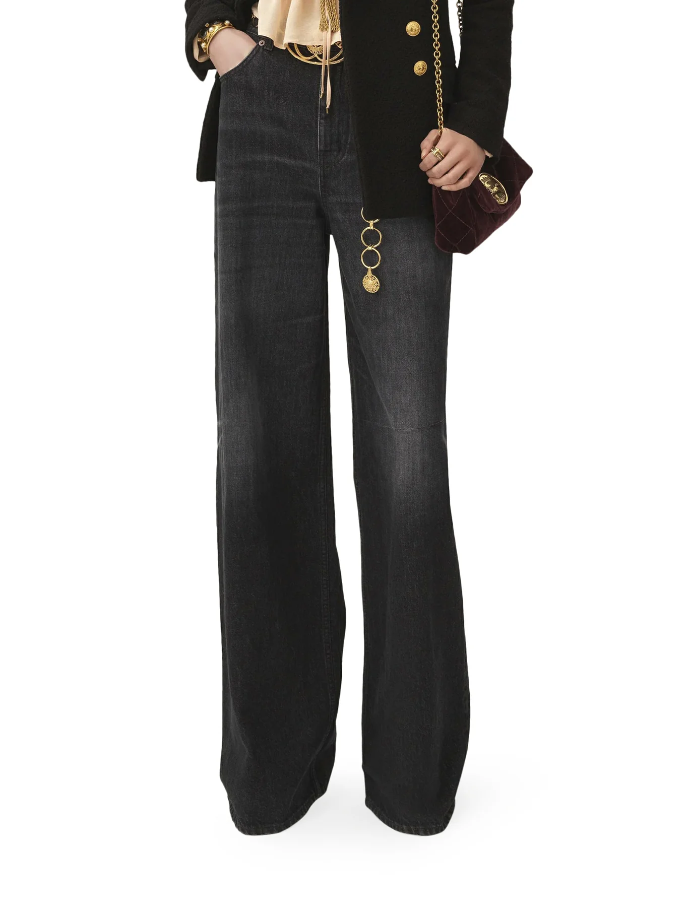 WIDE LEG HIGH WAISTED DENIM JEANS - Image 3