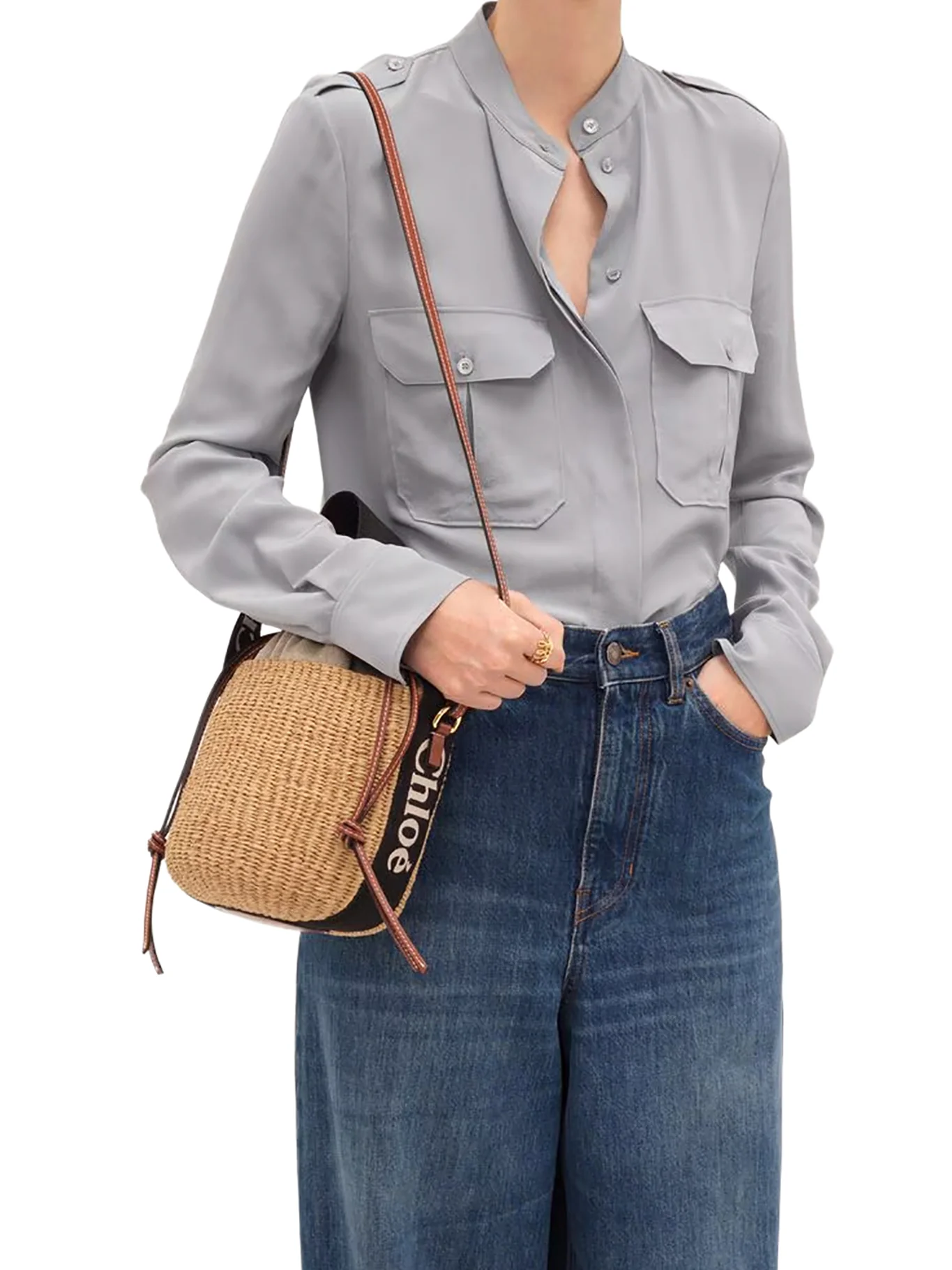 WOODY SMALL BASKET BAG IN NATURAL FIBERS - Image 2