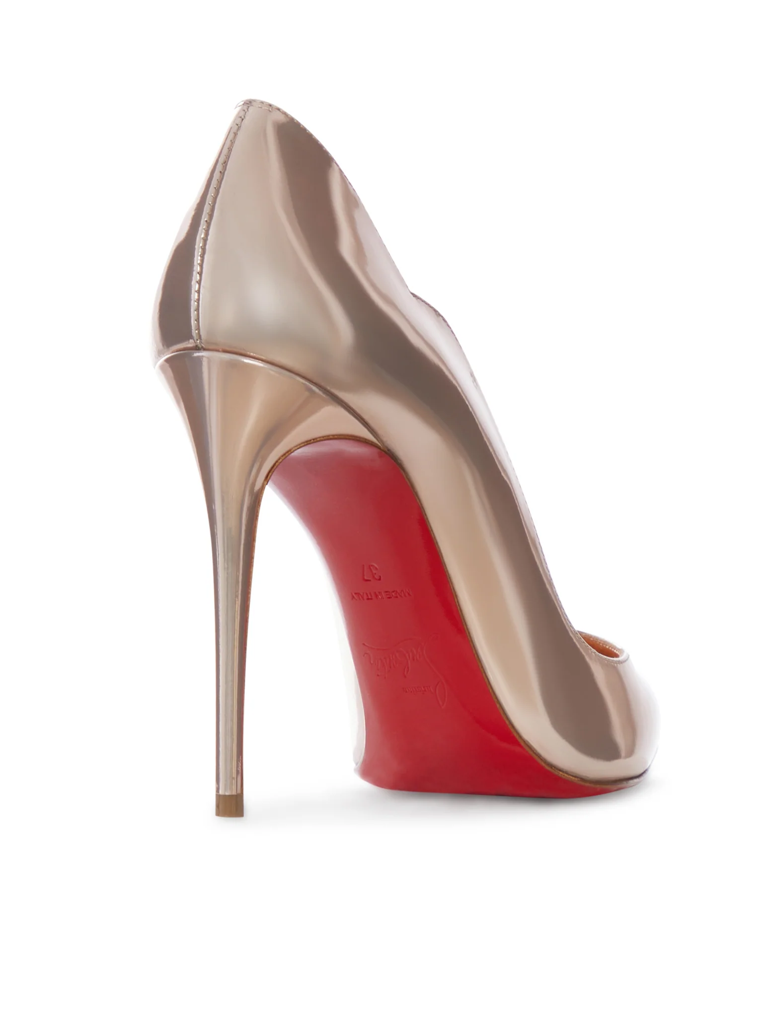 NUDE PATENT LEATHER DÉCOLLETÉ WITH STILETTO HEEL - Image 3