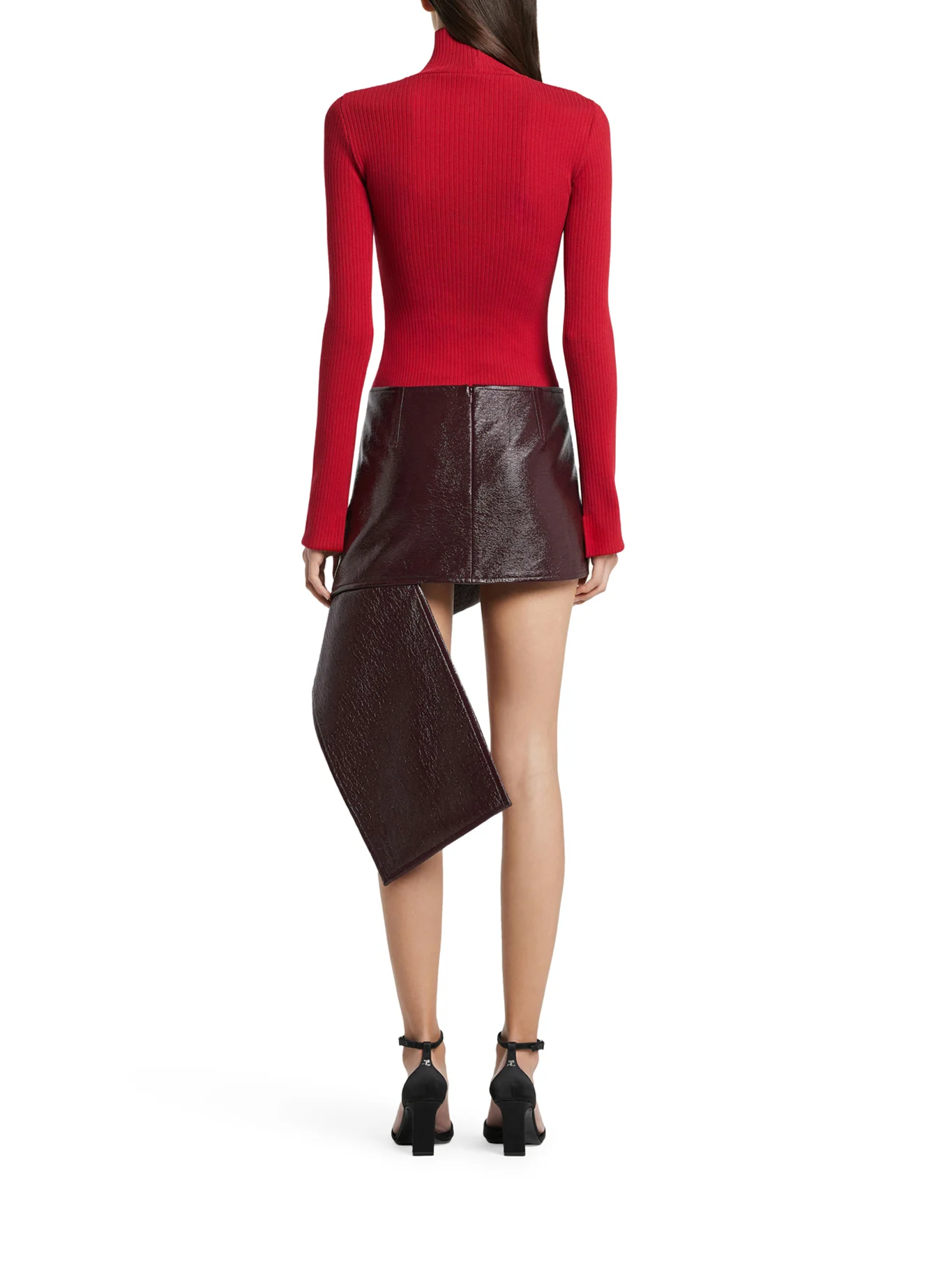 ASYMMETRIC VINYL MINISKIRT - Image 3